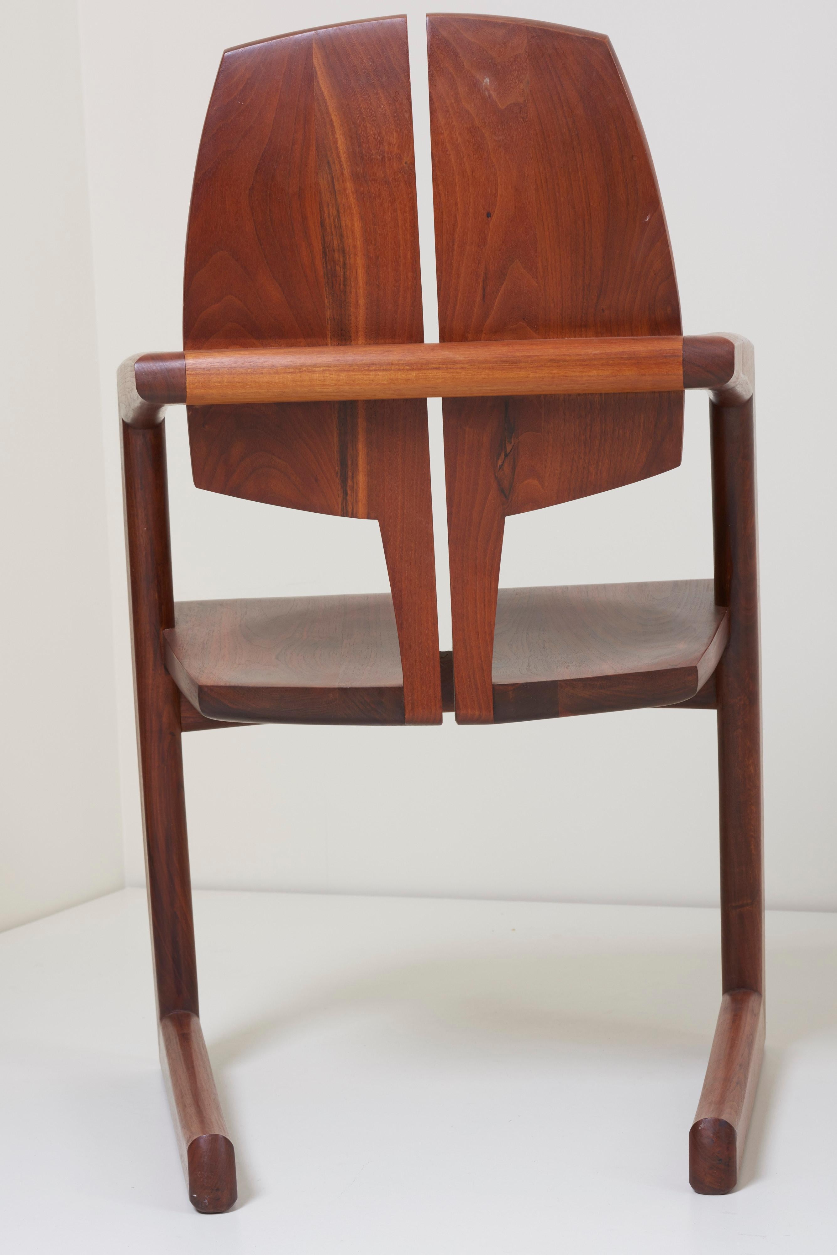 Late 20th Century Pair of Wooden Studio Armchairs by H. Wayne Raab, US, 1970s