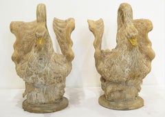 Pair of Wooden Swan Jardinières / Planters