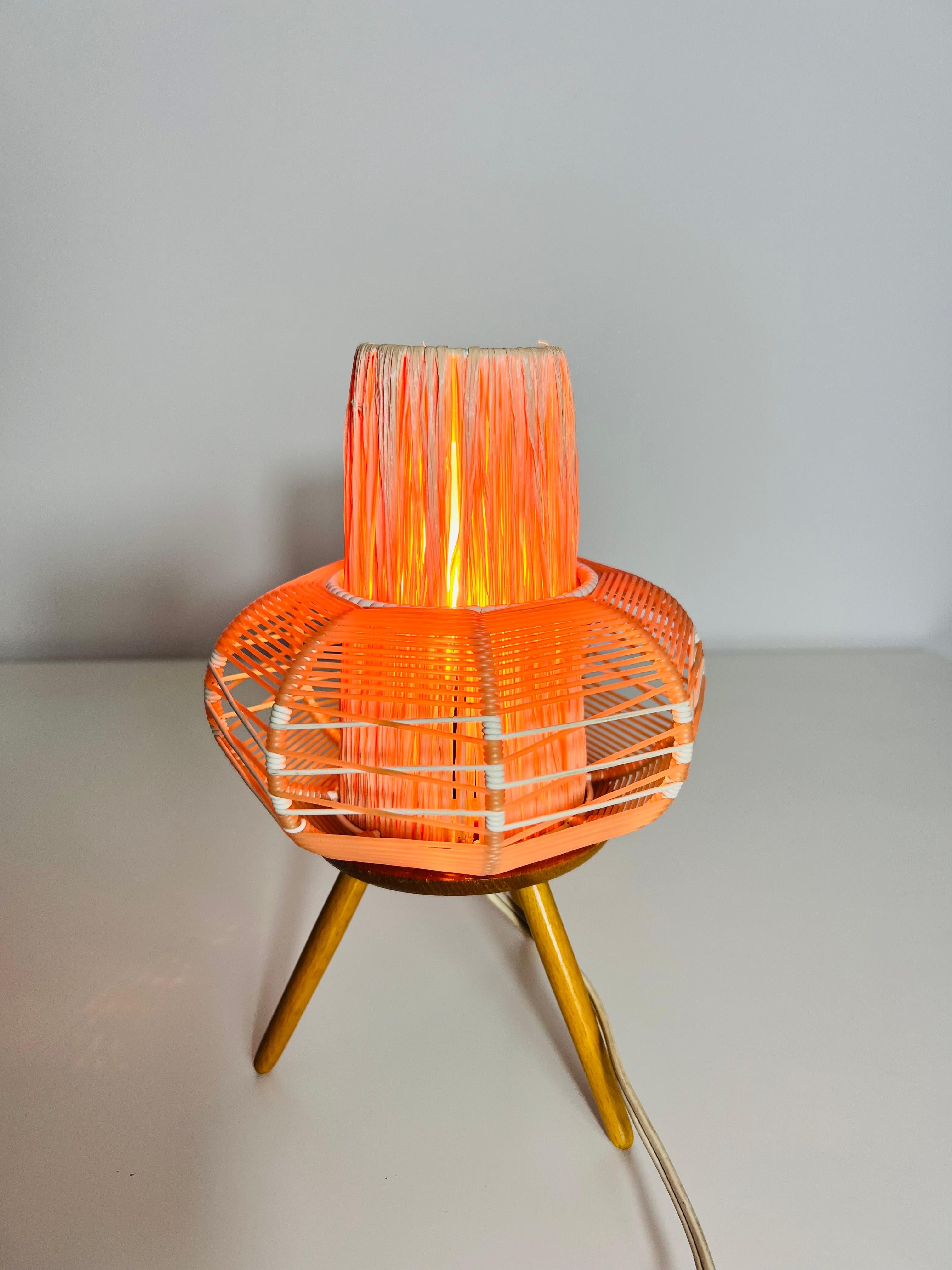 Pair of Wooden Table Lamps, circa 1970 For Sale 4