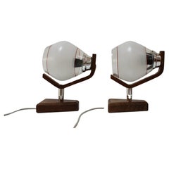 Paire de lampes de table/appliques en bois, par Dřevo Humpolec, années 1940, Tchécoslovaquie