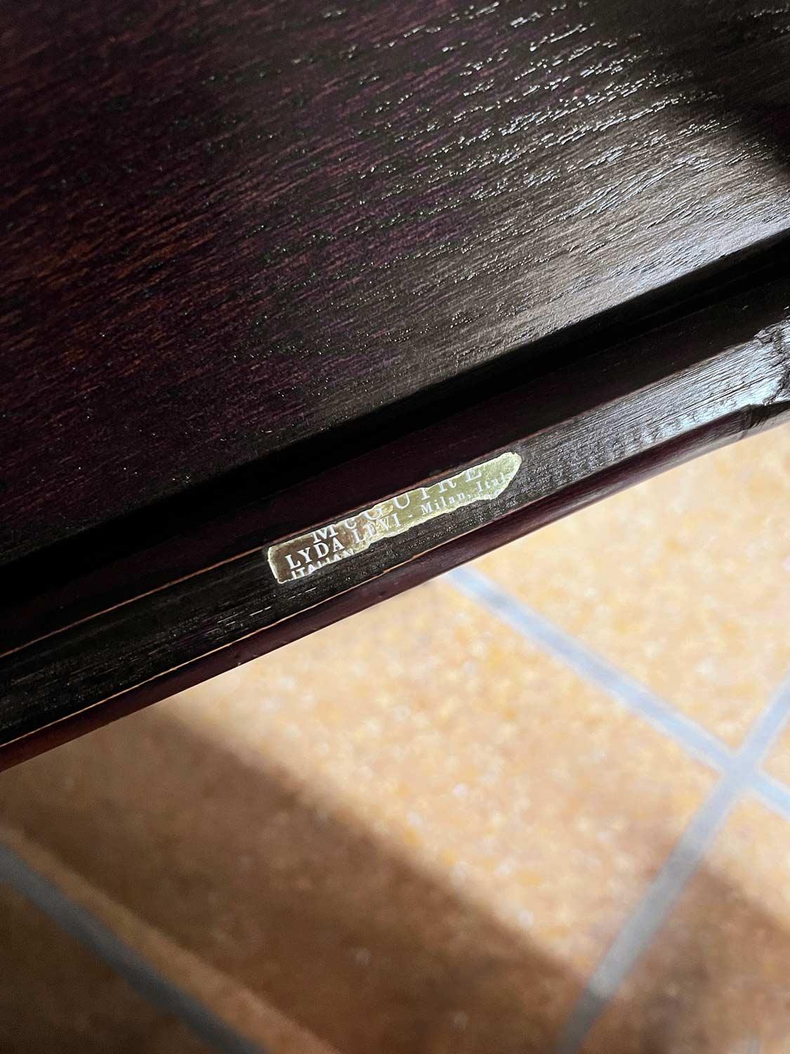 Pair of Wooden Tables with Leather Bindings by Lyda Levi Mcguire San Francisco For Sale 6