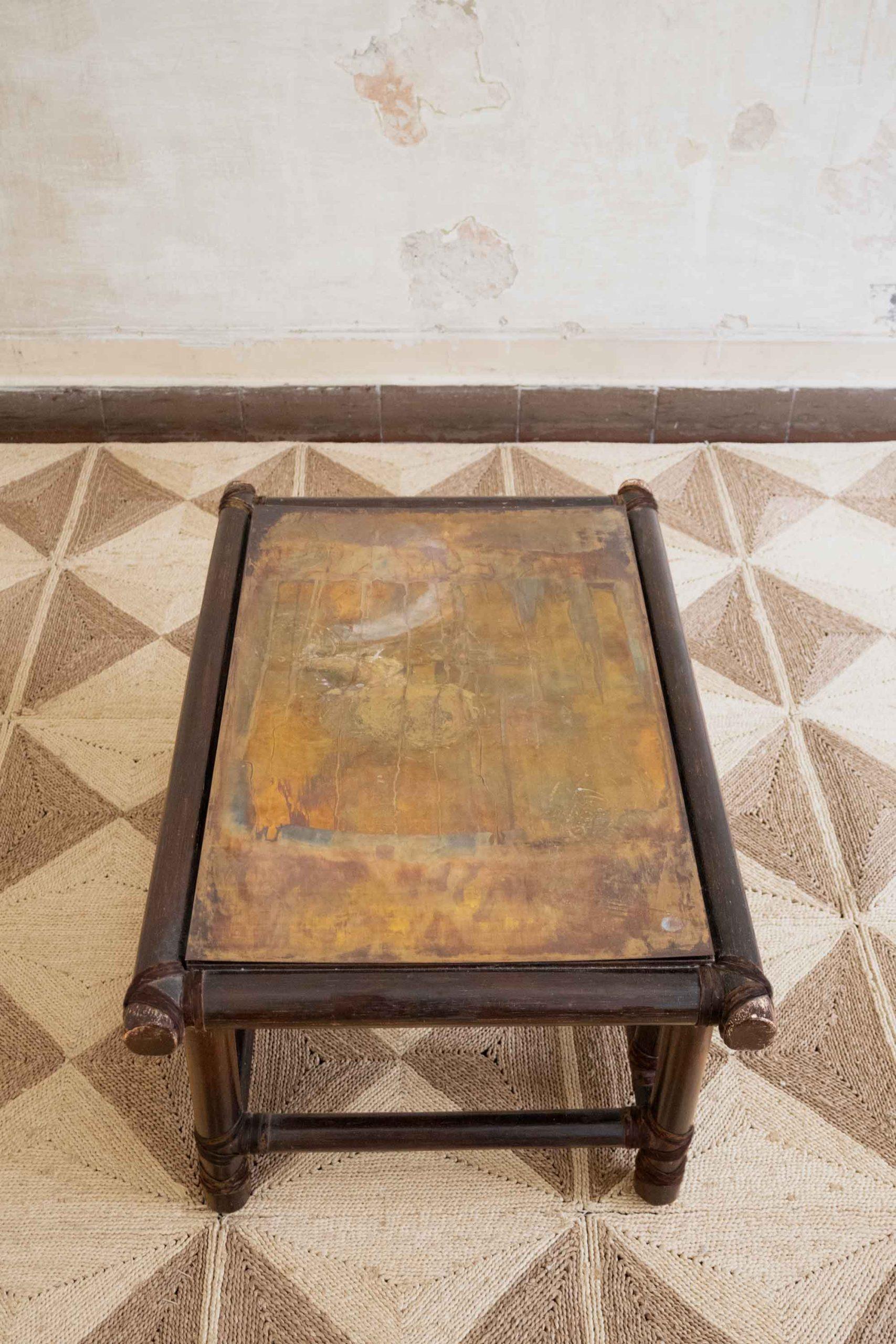 Late 20th Century Pair of Wooden Tables with Leather Bindings by Lyda Levi Mcguire San Francisco For Sale