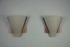 Paar hölzerne Wandlampen von Domus, 1970er Jahre