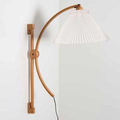 Pair of Wooden Wall Lights with New Le Klint Shade by Domus Germany, 1970s