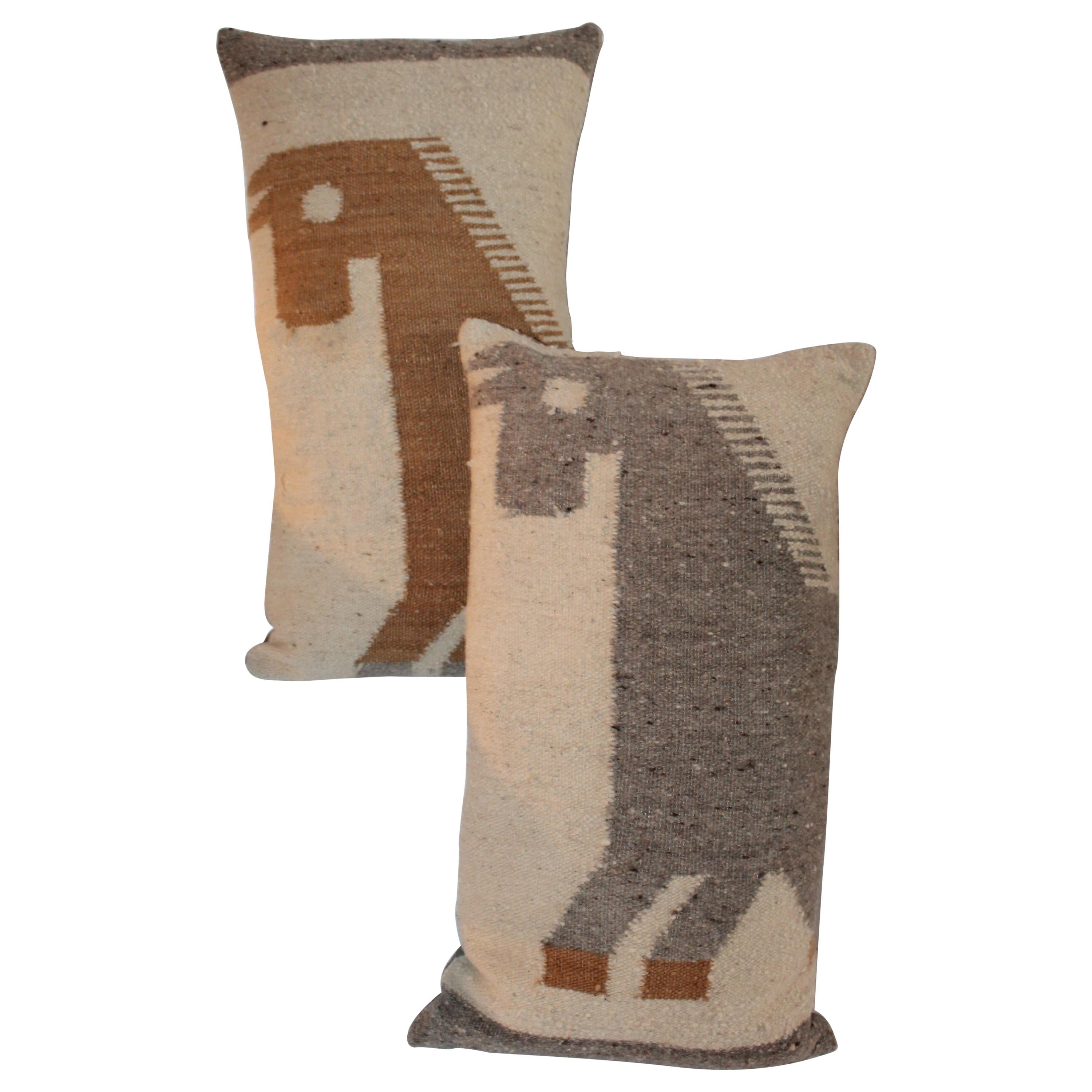 Pair of Wool Horse Pillows