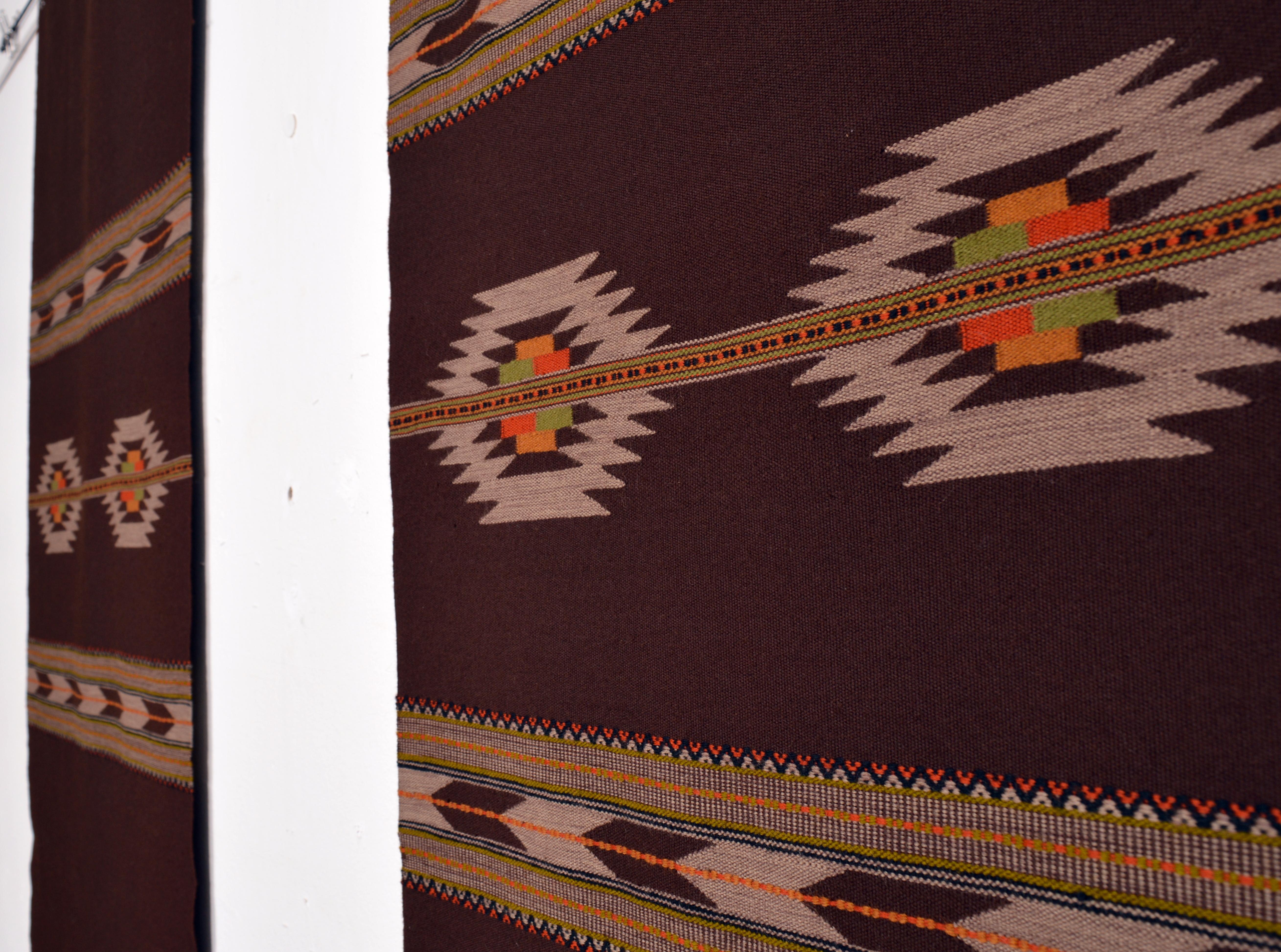 Scandinavian Modern Pair of Chocolate Brown Wall Tapestry, Sweden 1960s For Sale