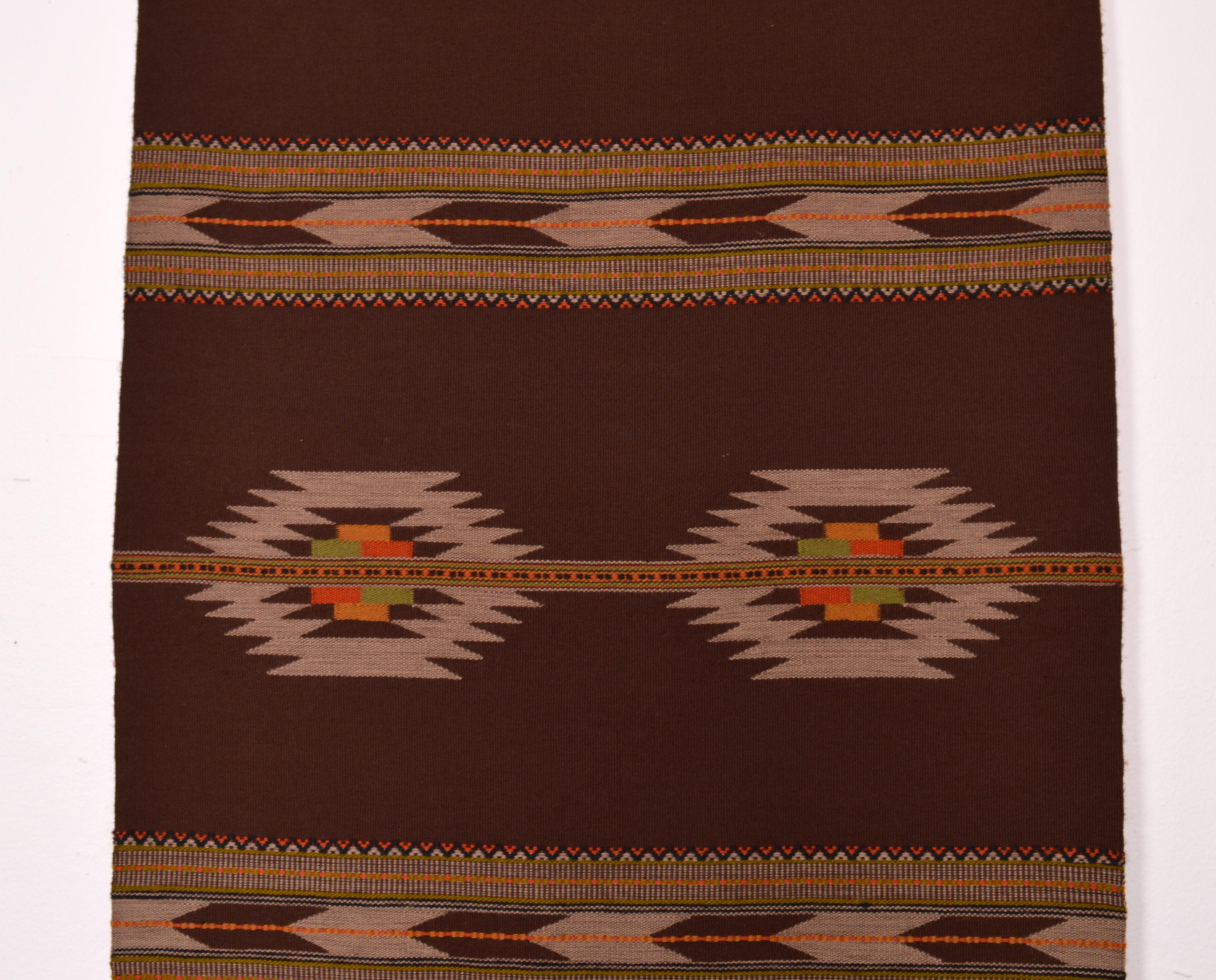 Swedish Pair of Chocolate Brown Wall Tapestry, Sweden 1960s For Sale