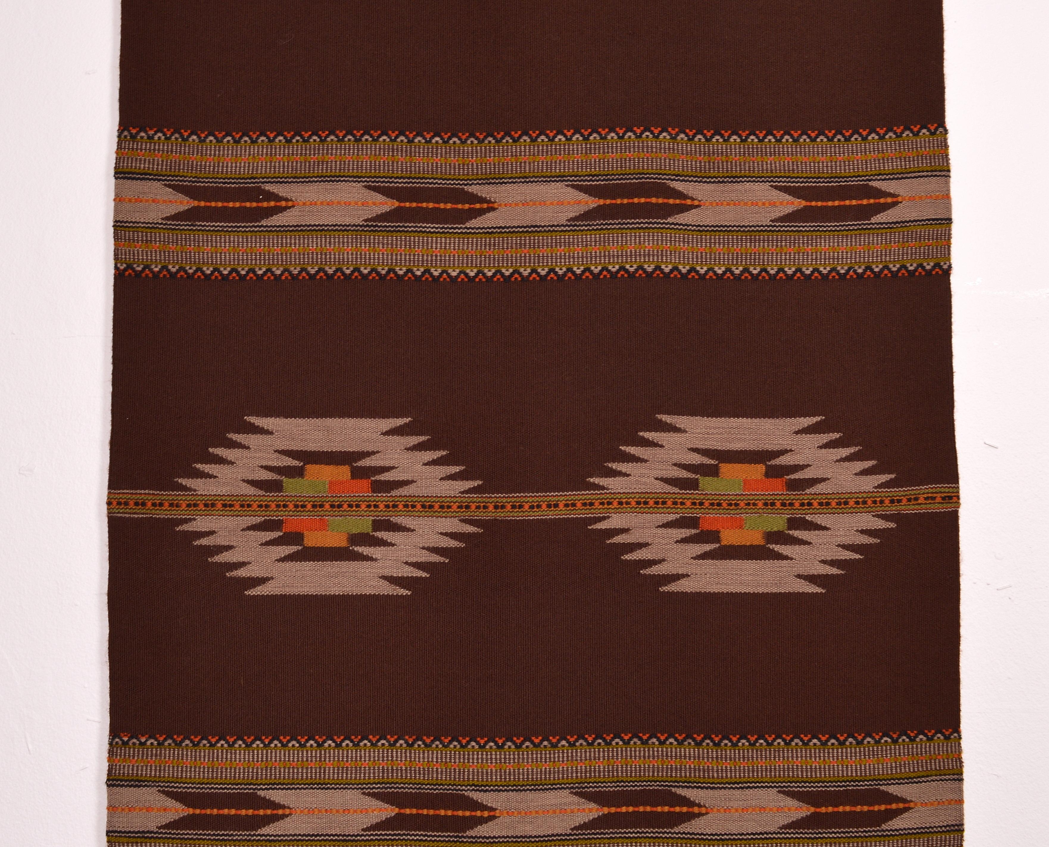 Pair of Chocolate Brown Wall Tapestry, Sweden 1960s In Good Condition For Sale In Stockholm, SE