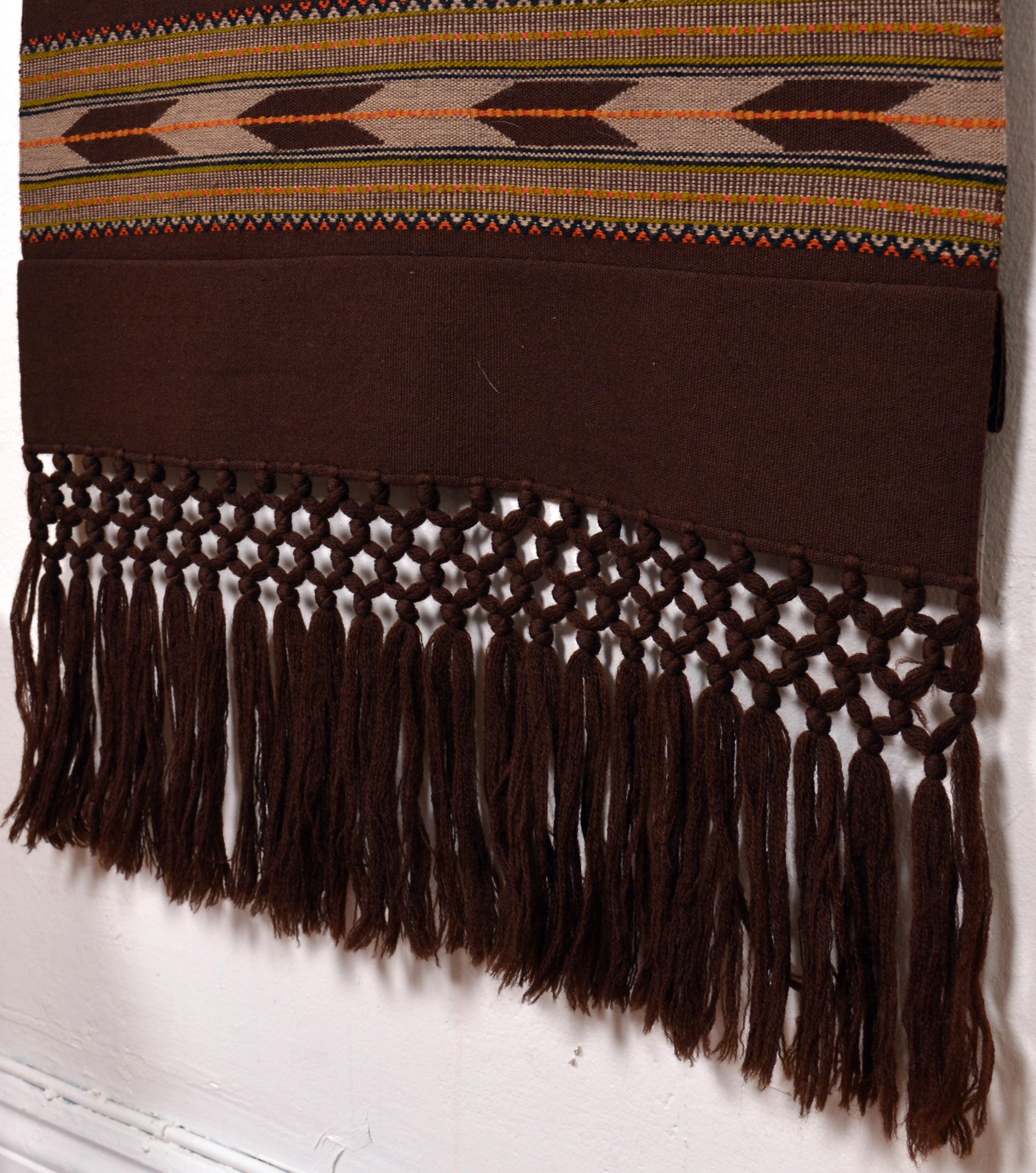Mid-20th Century Pair of Chocolate Brown Wall Tapestry, Sweden 1960s For Sale