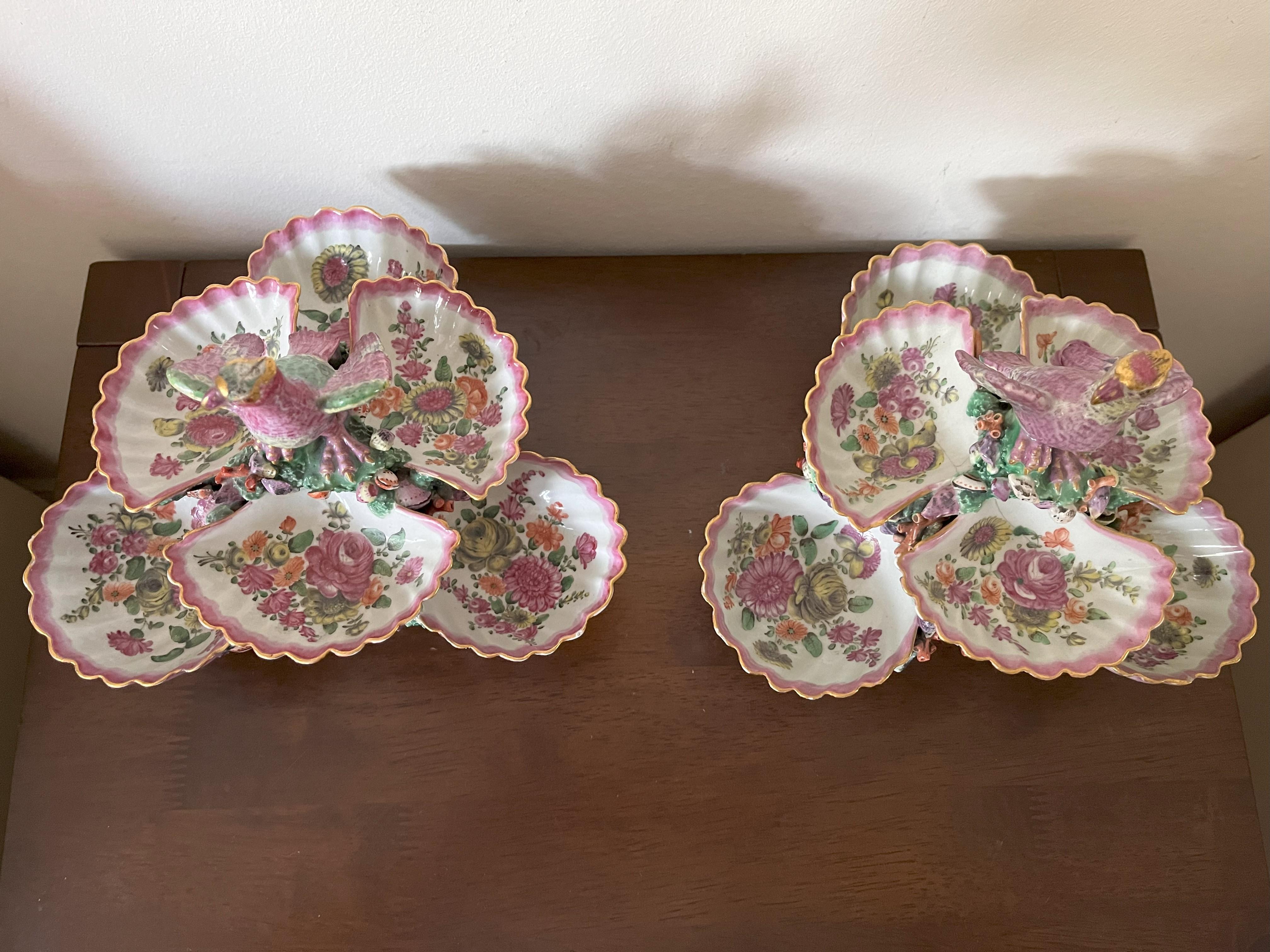 Pair of Worcester Porcelain Shell Centrepieces For Sale 4