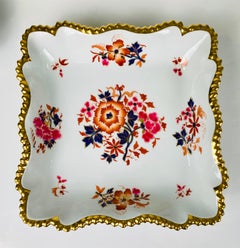 Pair of Worcester Porcelain Square Dishes Flight Barr & Barr England, circa 1820