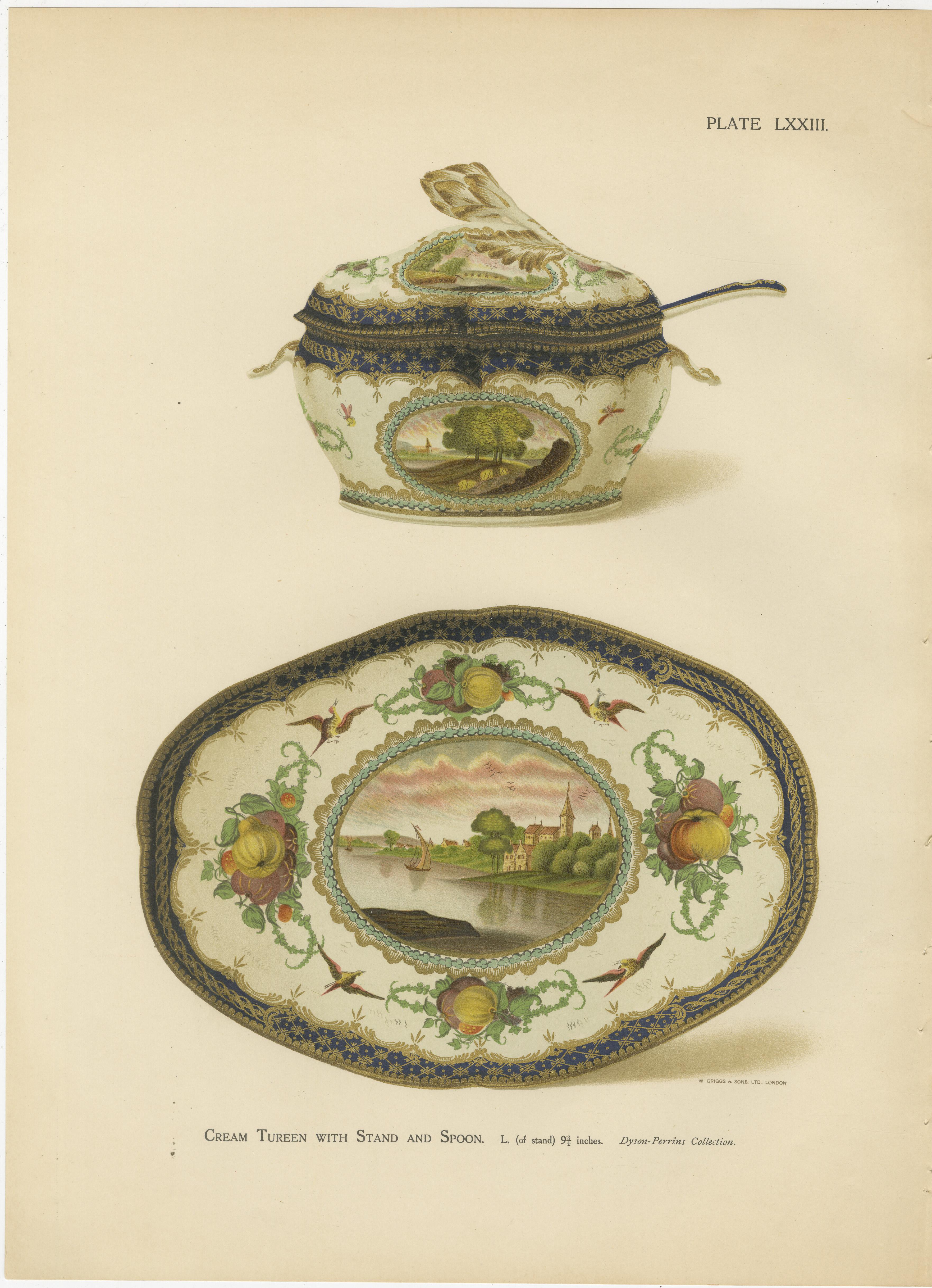 Pair of Worcester Porcelain Vase Designs, Pheasant & Panels, Gold Decorated 1910
