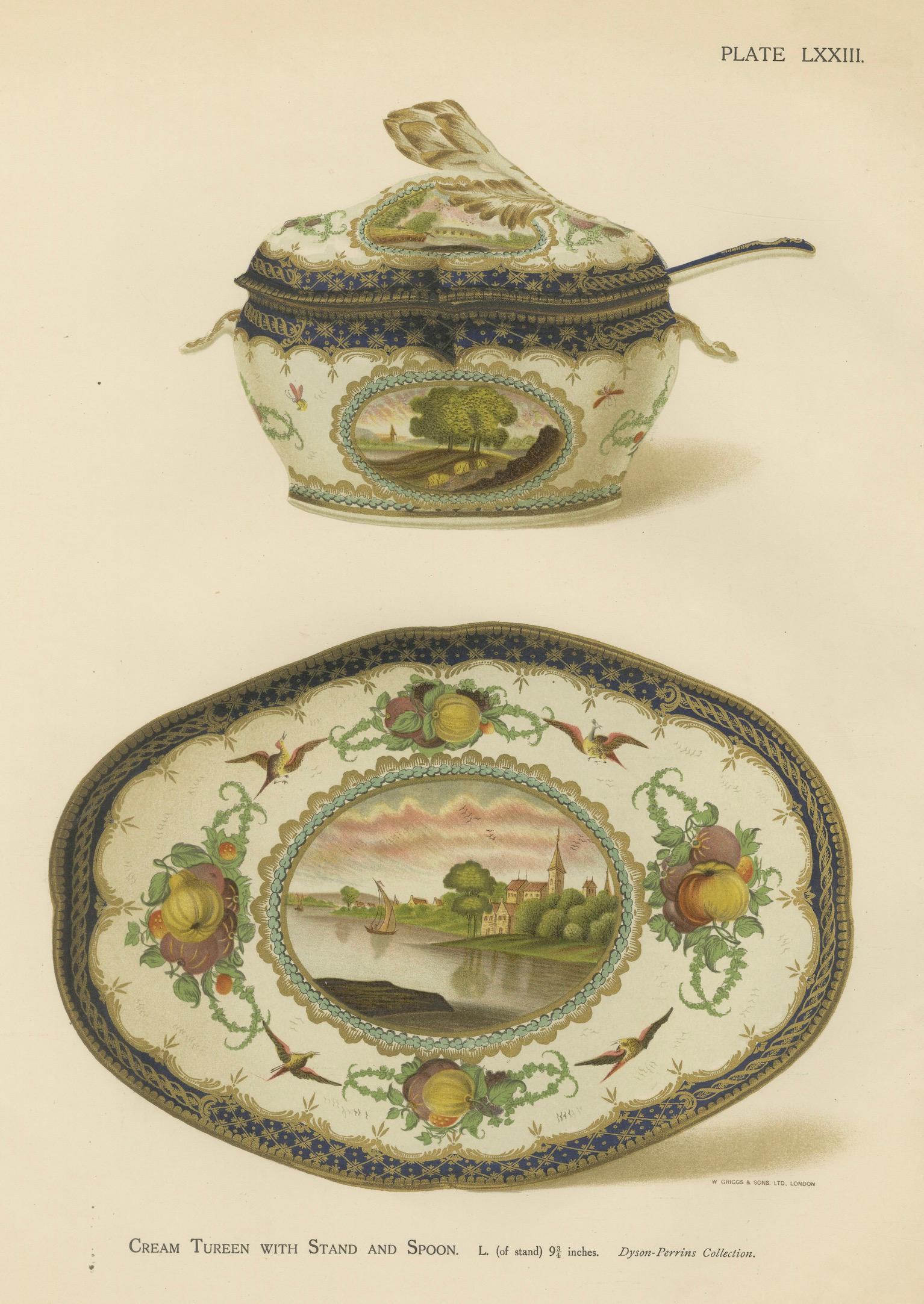 Pair of Worcester Porcelain Vase Designs, Pheasant & Panels, Gold Decorated 1910