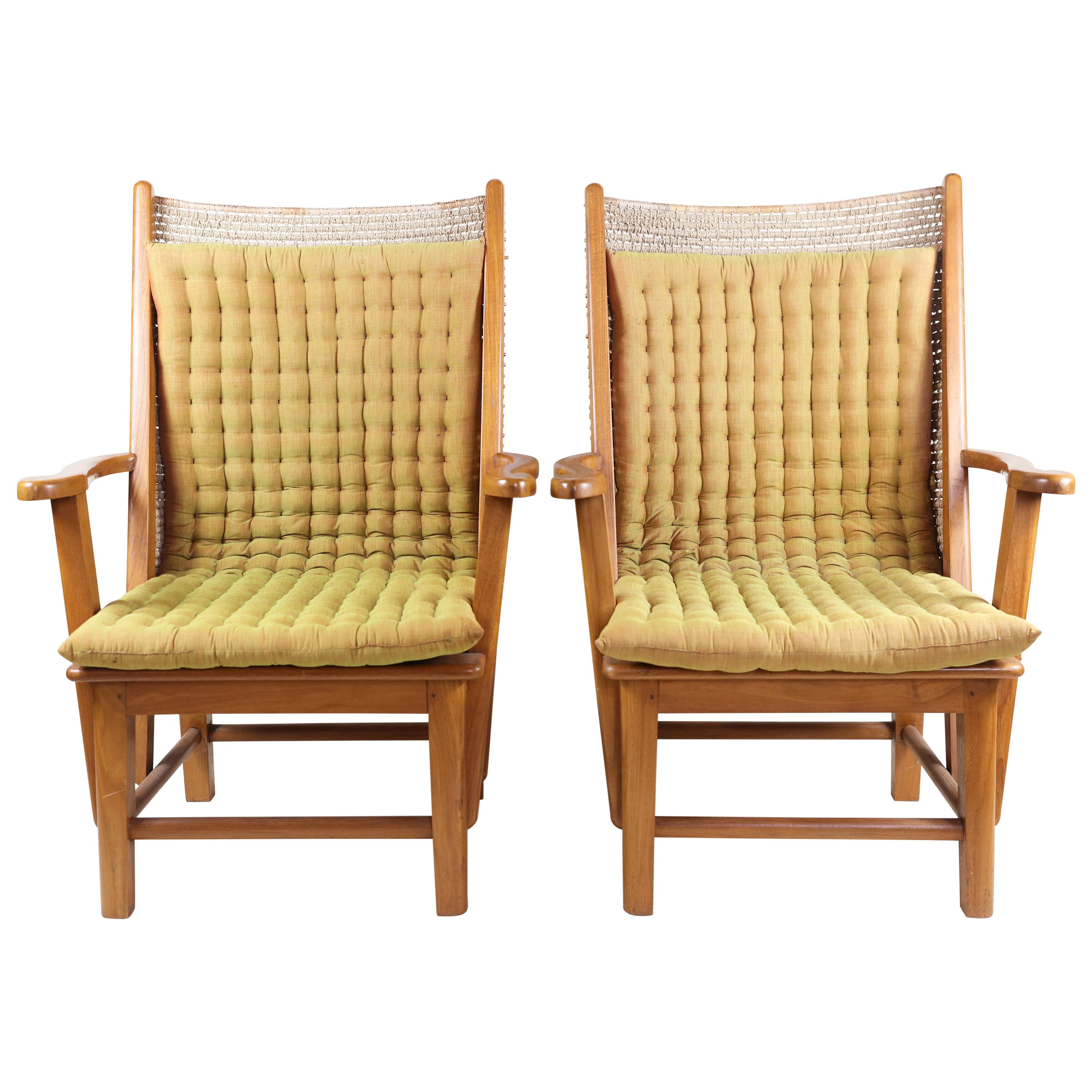 Pair of Woven Jute Chairs