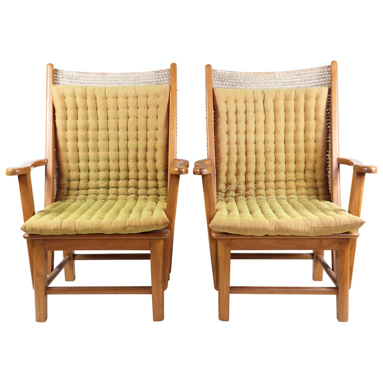 Pair of Woven Jute Chairs at 1stDibs