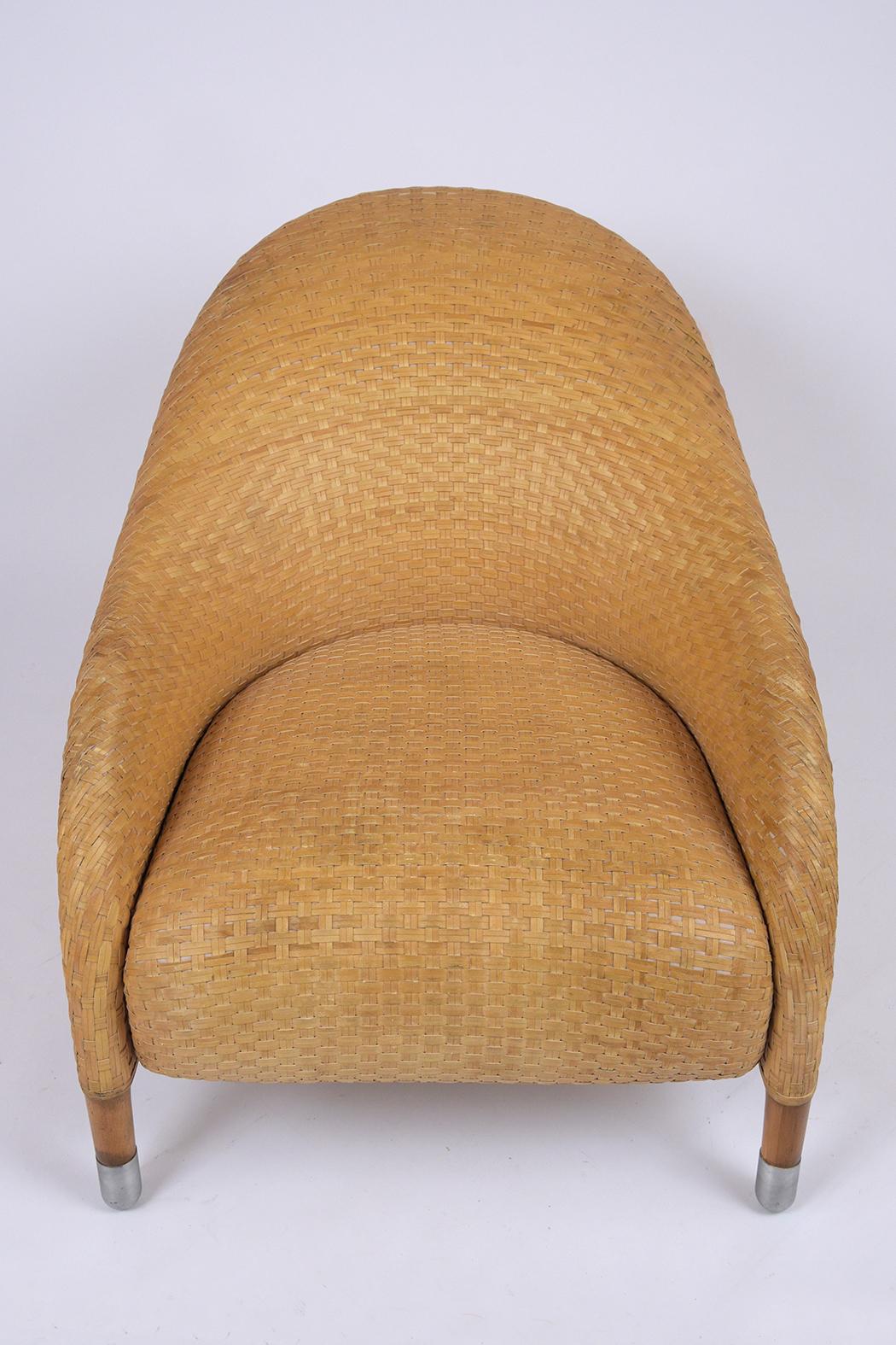 American Pair of Woven Leather Chairs