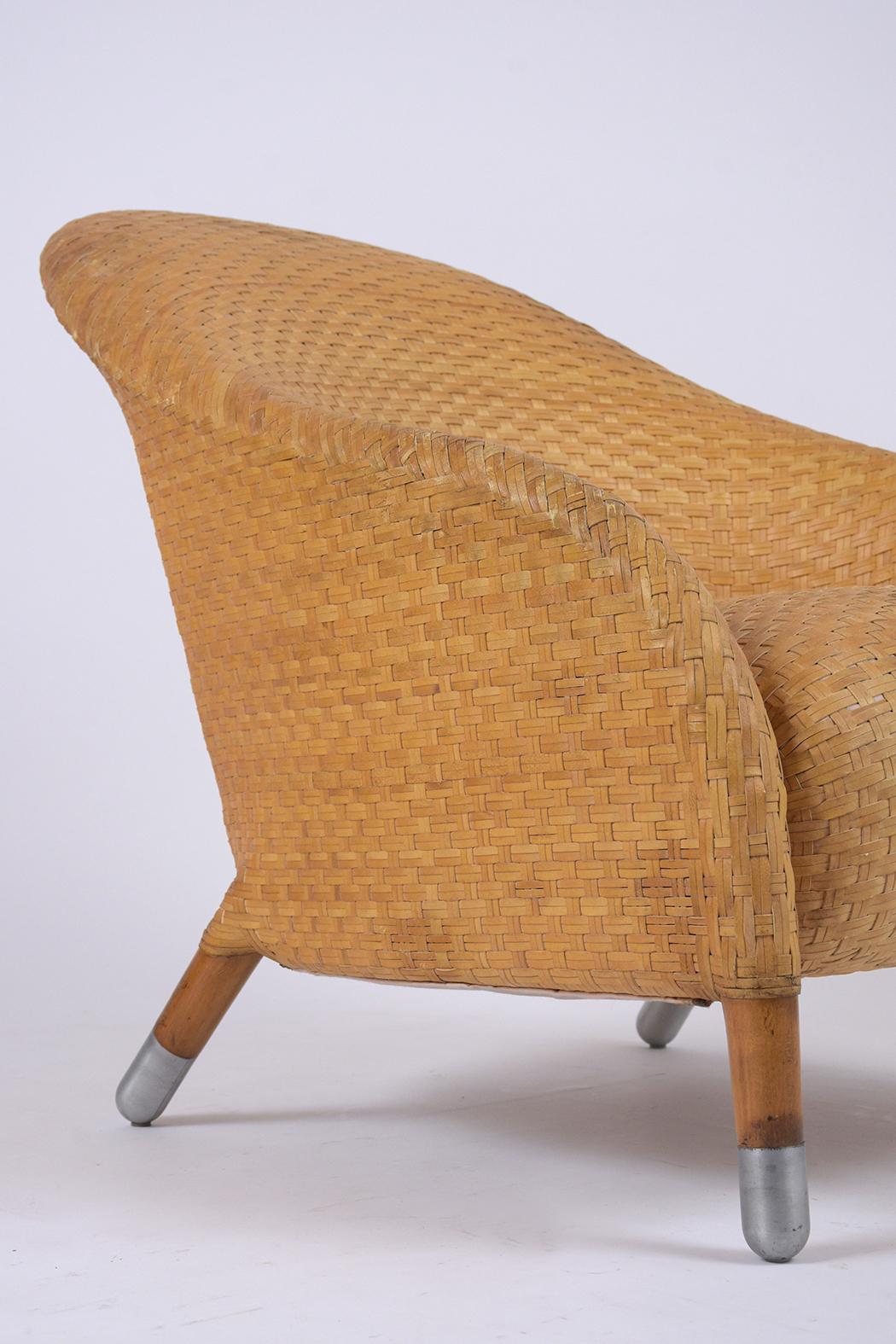 Pair of Woven Leather Chairs 1