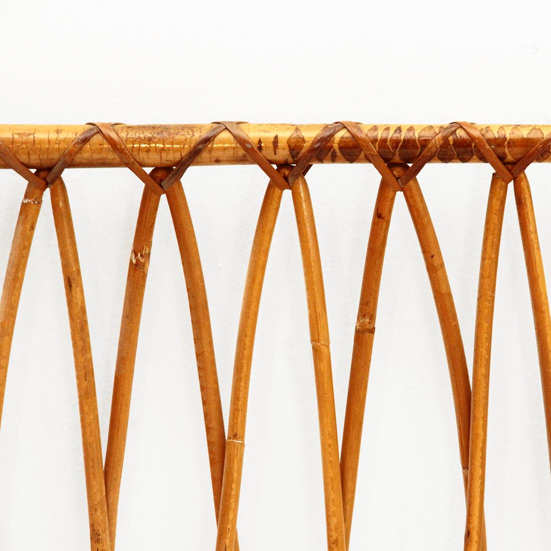 Pair of woven rattan single beds, 1950s 1