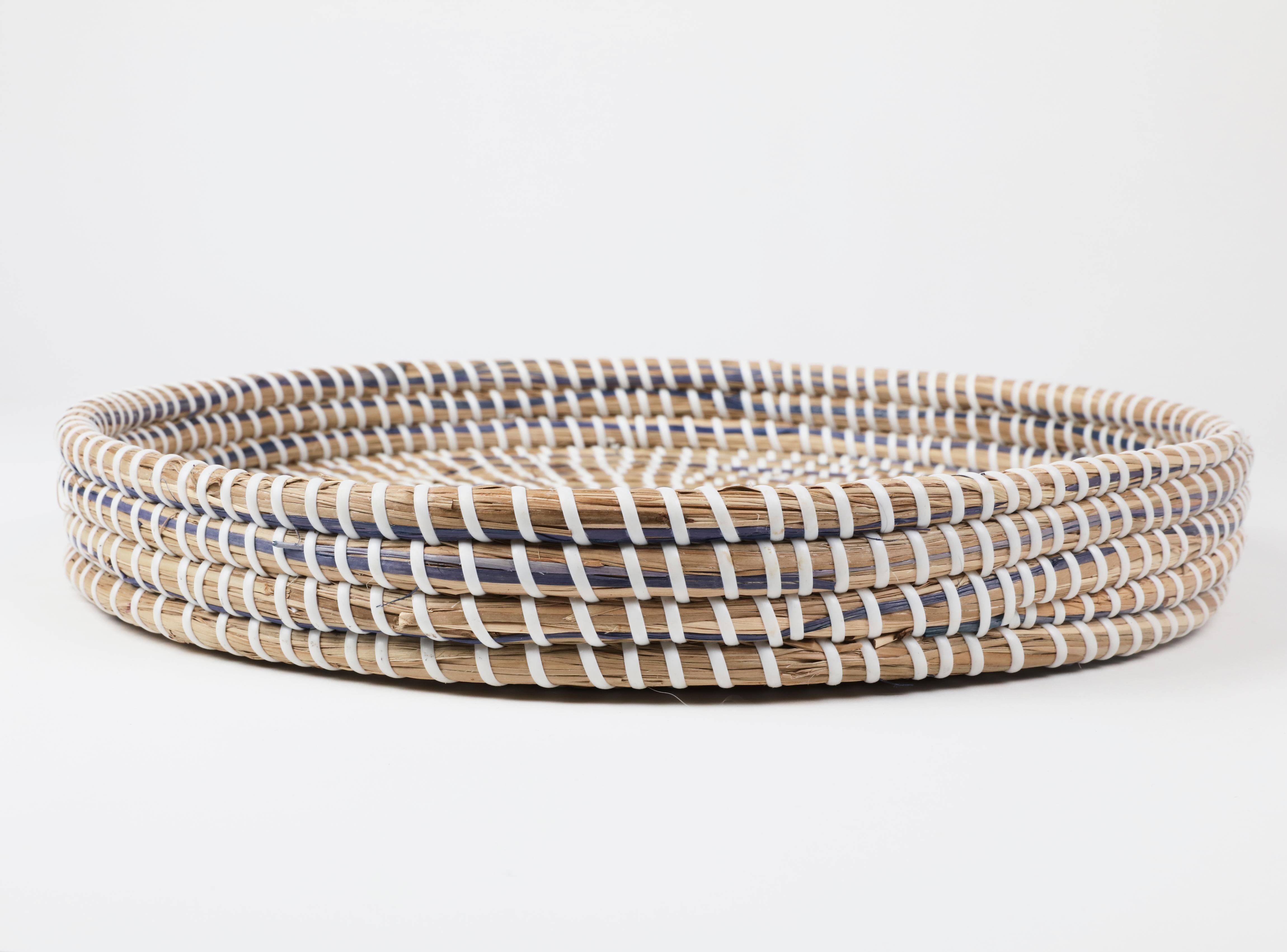 Contemporary Pair of Woven Trays