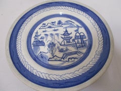 Pair of Wright Tynsdale Van Roden Blue WIllow Salad Plates