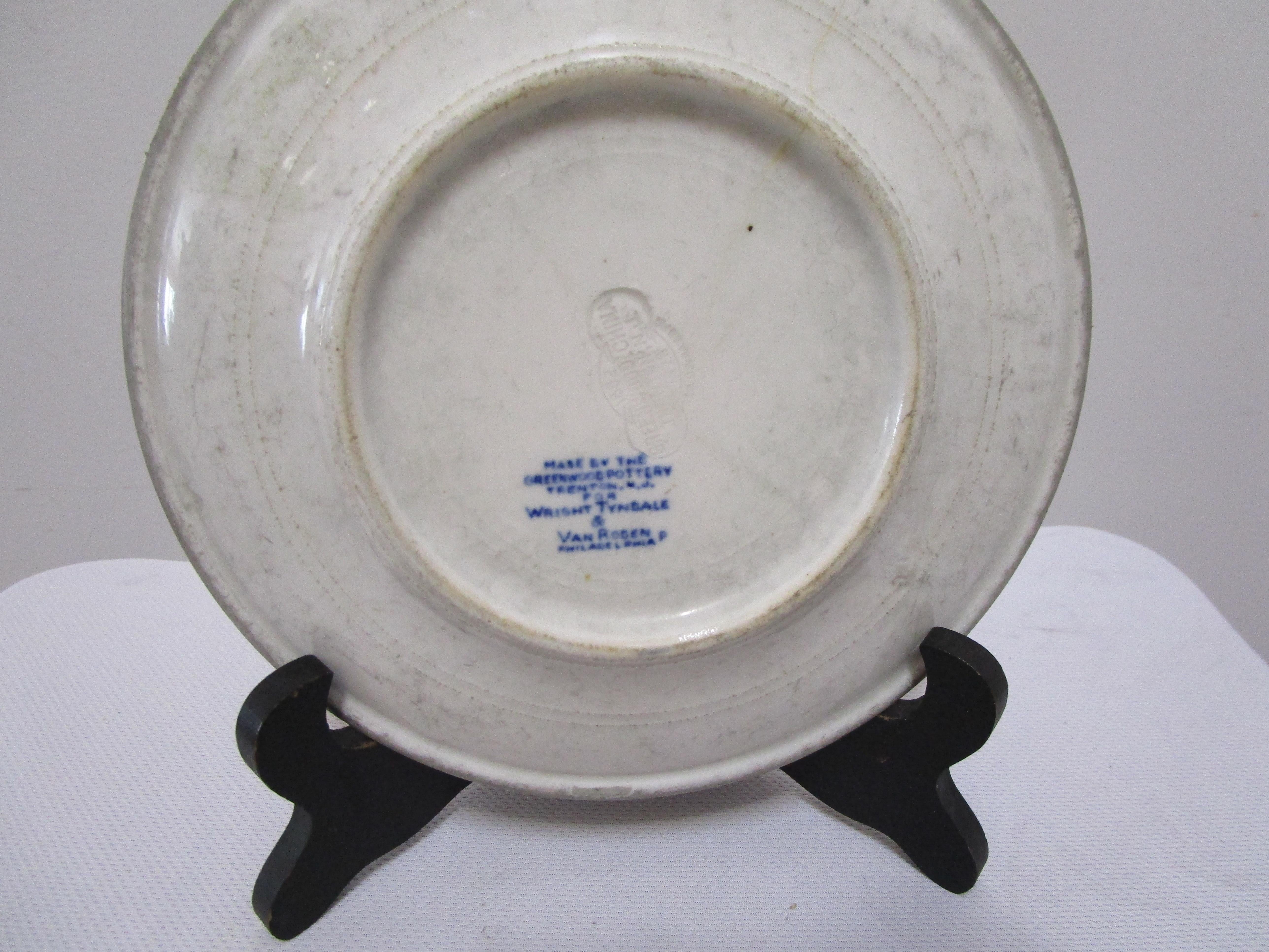 Américain Paire d'assiettes à salade Wright Tynsdale Van Roden bleu en vente