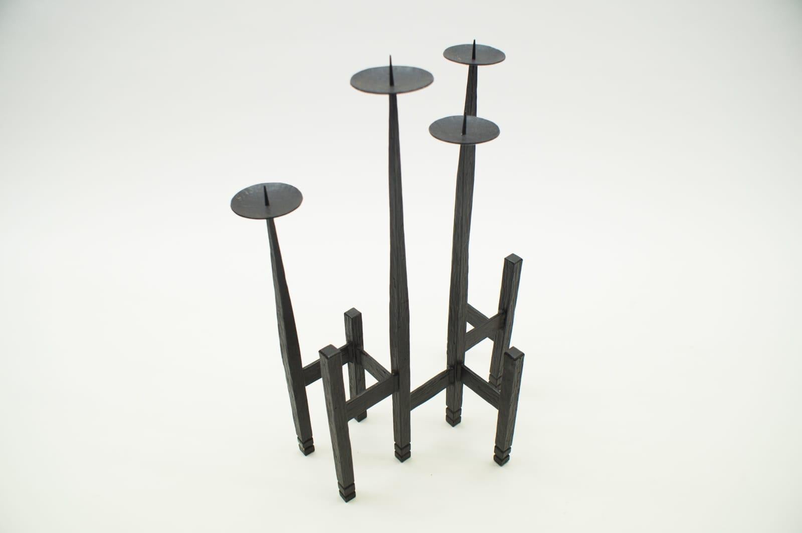 Pair of Wrought Brutalist Candleholders, 1960s Austria 1