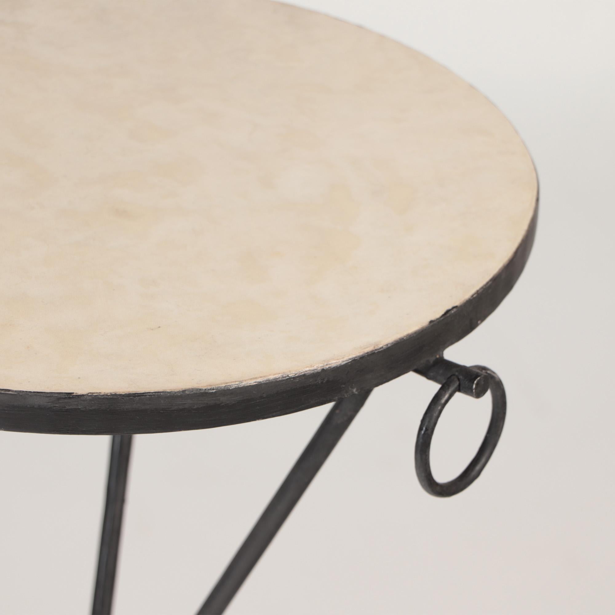 Pair of Wrought Iron and Brass Drink Tables, Contemporary In Good Condition In Philadelphia, PA