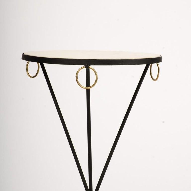 Pair of Wrought Iron and Brass Drink Tables, Contemporary For Sale 1
