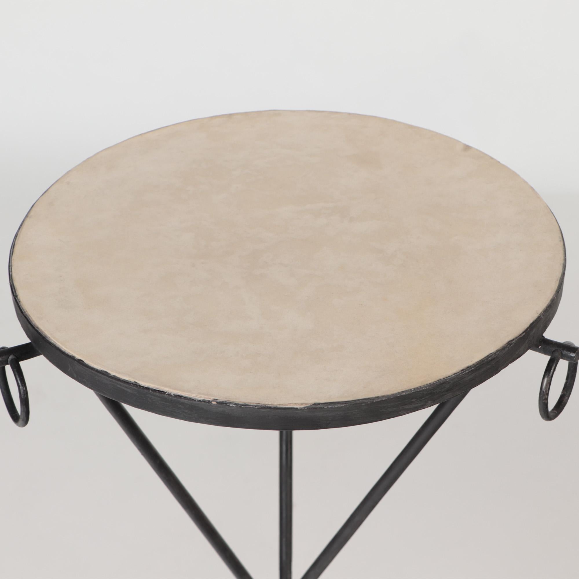 Pair of Wrought Iron and Brass Drink Tables, Contemporary 3