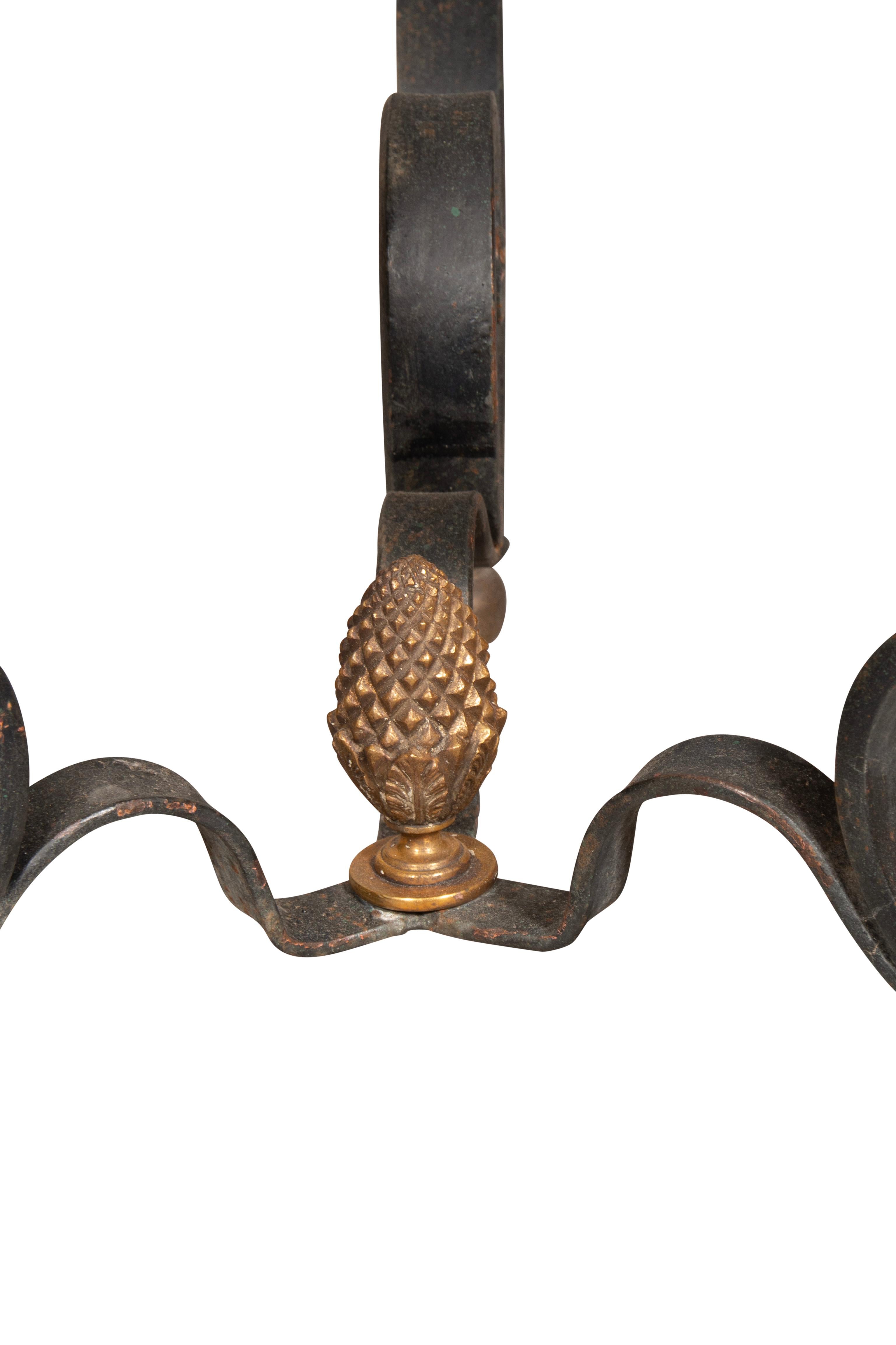 Pair Of Wrought Iron And Bronze Torcheres For Sale 1