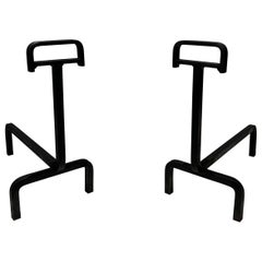 Pair of Wrought Iron Andirons