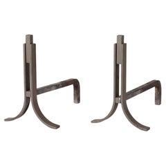 Coppia di candelabri in ferro battuto