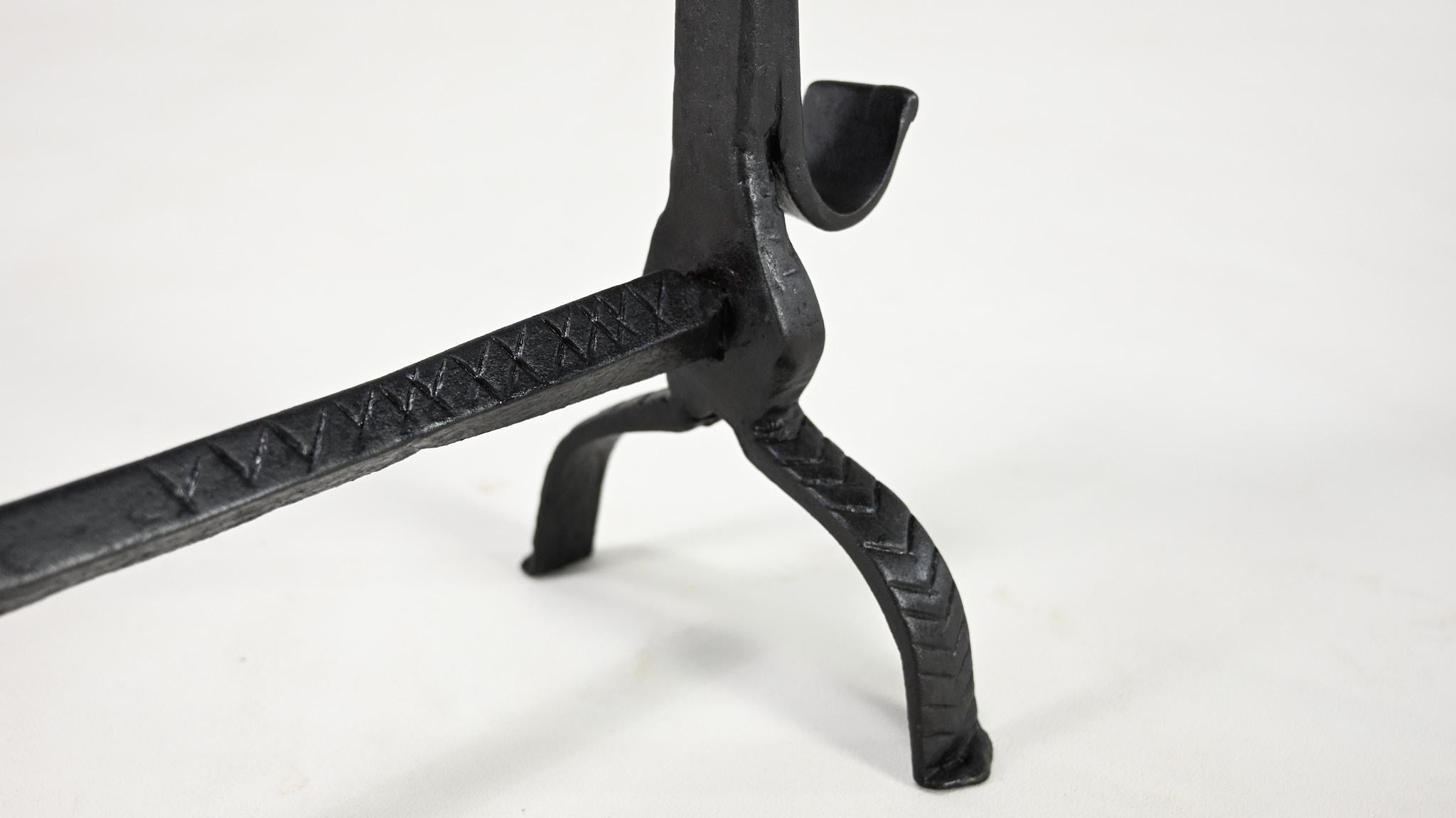 Pair of Wrought Iron Andirons. France, 18th century For Sale 2