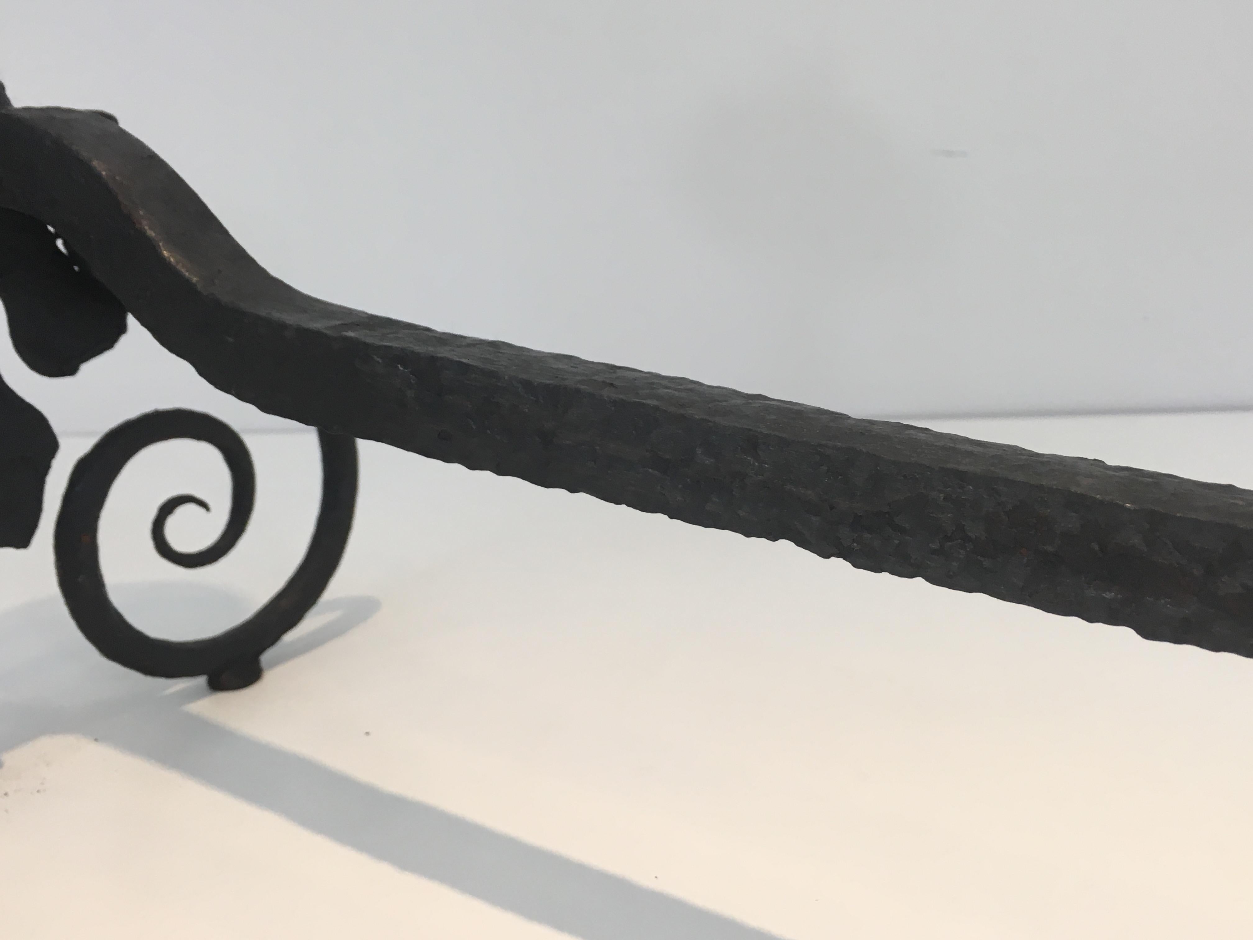 Pair of Wrought Iron Andirons, French, 18th Century  For Sale 10