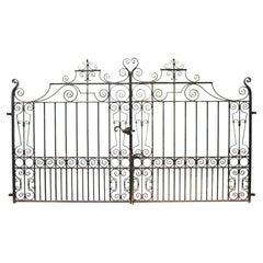 Pair of Wrought Iron Antique Driveway Gates