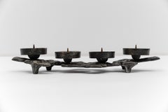 Pair of Wrought Iron Artist Brutalist Candleholder, 1960s Austria