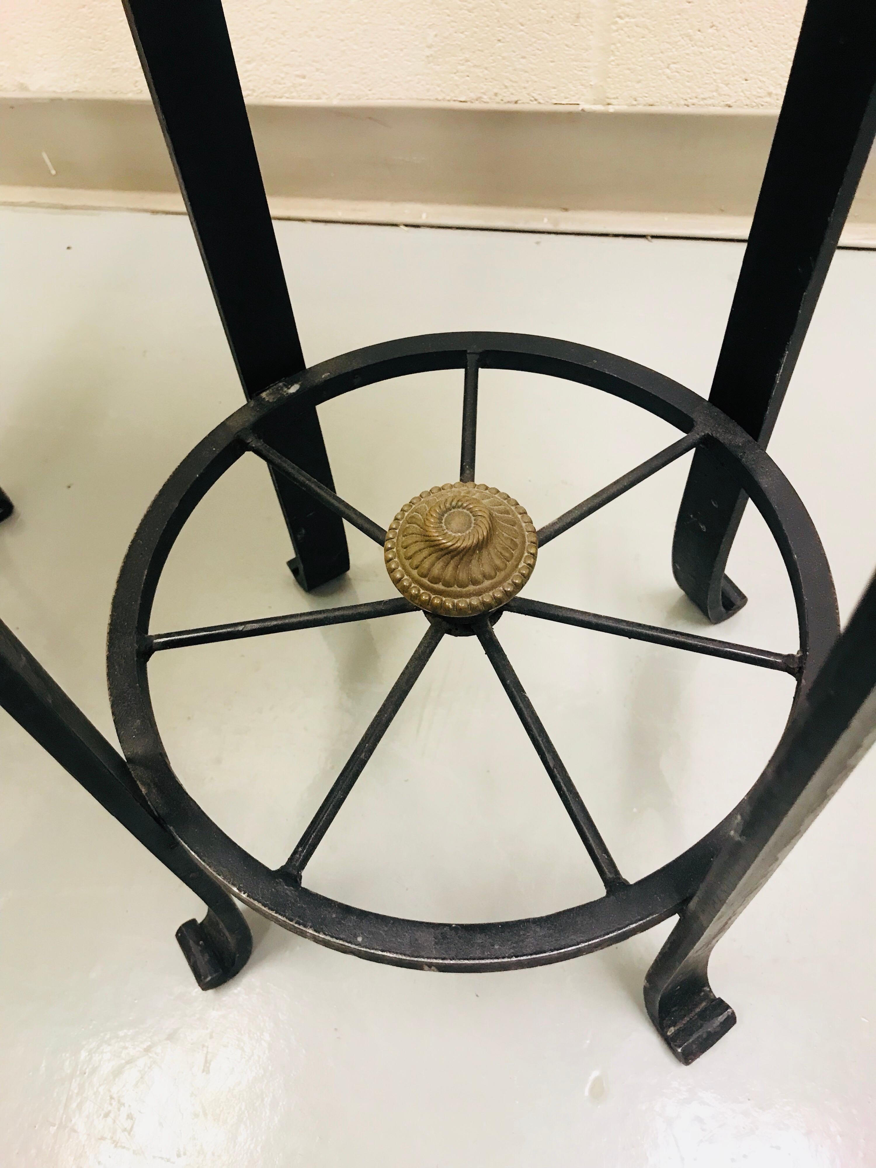 Pair of Wrought Iron Bar or Counter Stools For Sale 6