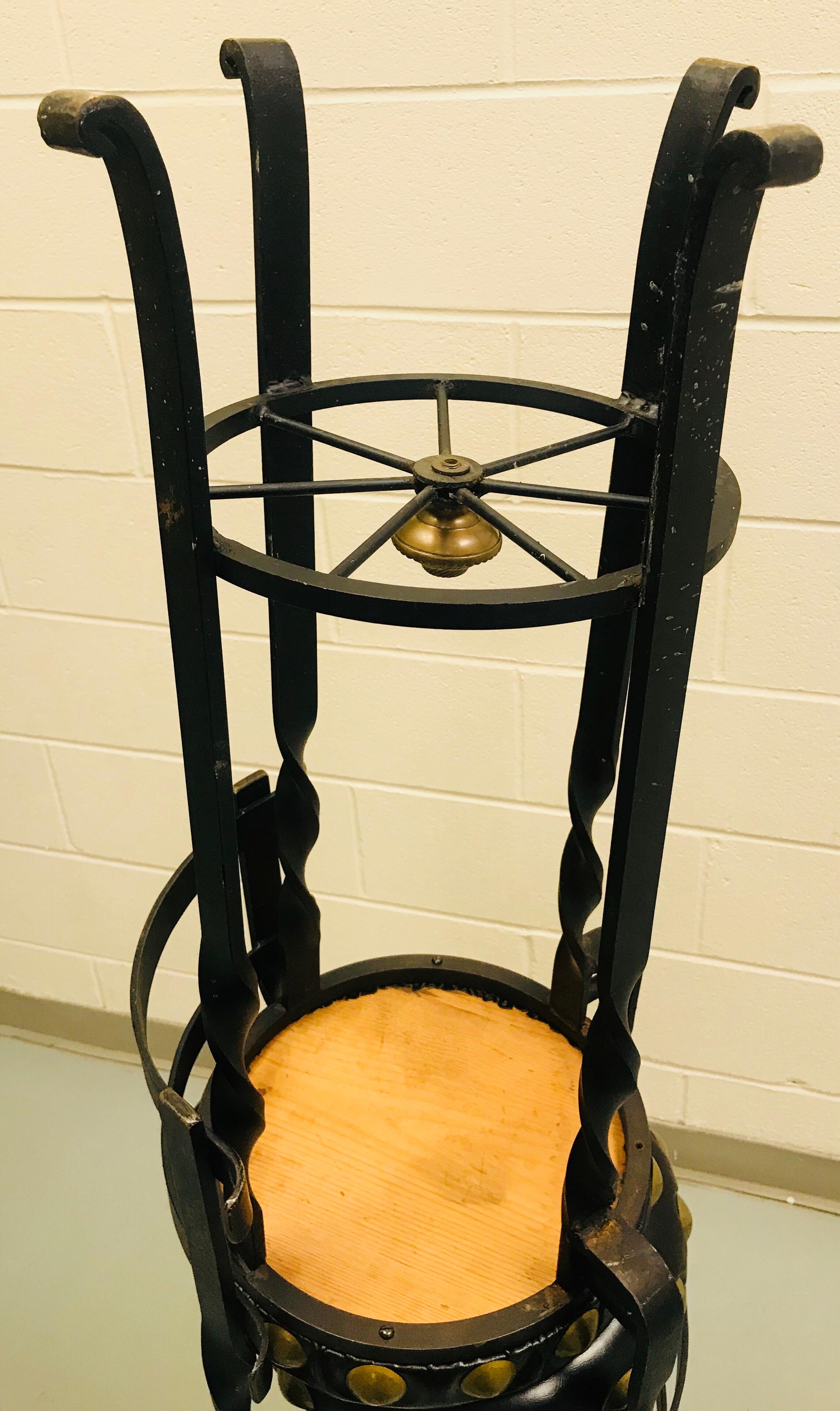Pair of Wrought Iron Bar or Counter Stools For Sale 10