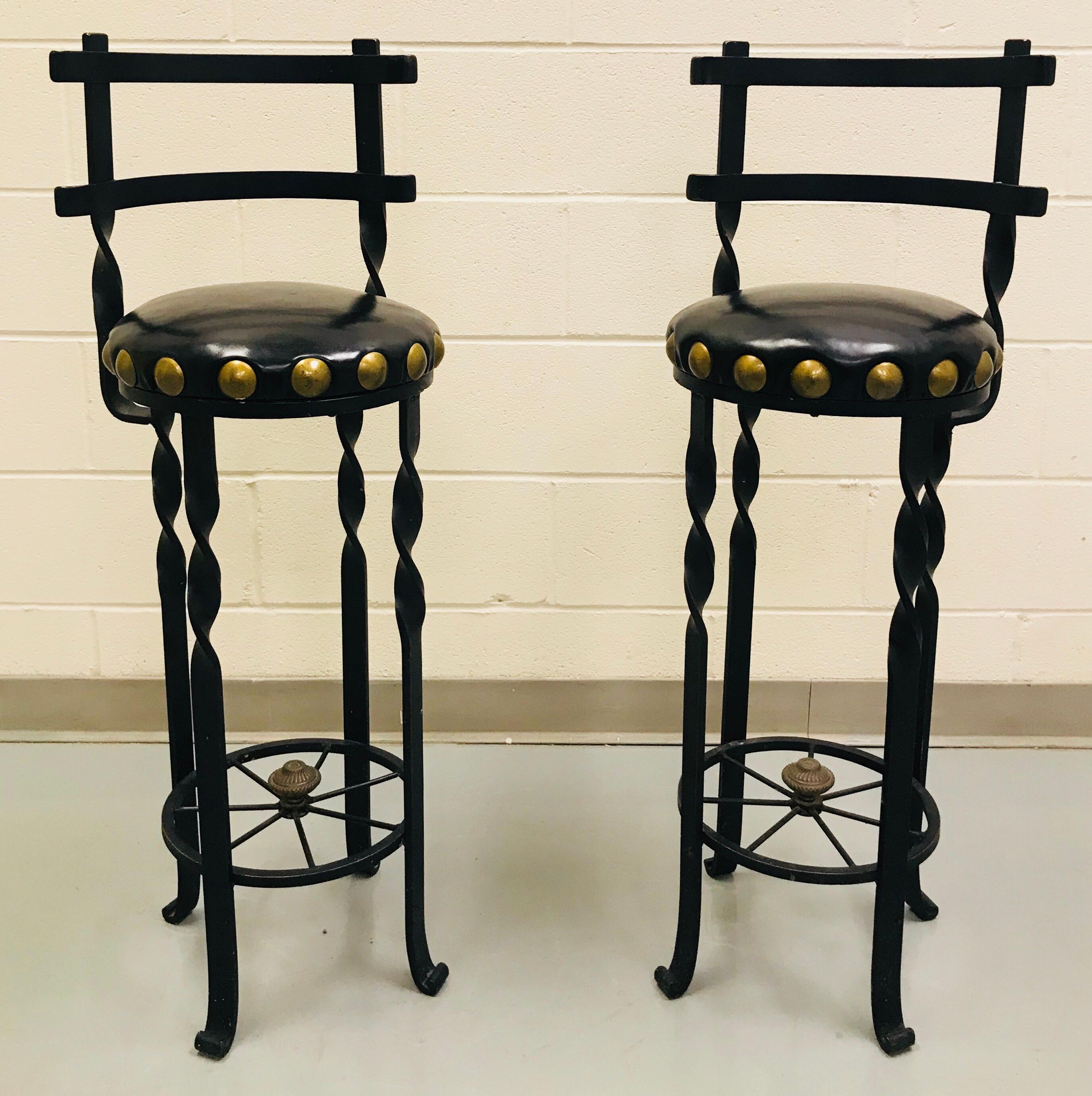 vintage wrought iron bar stools