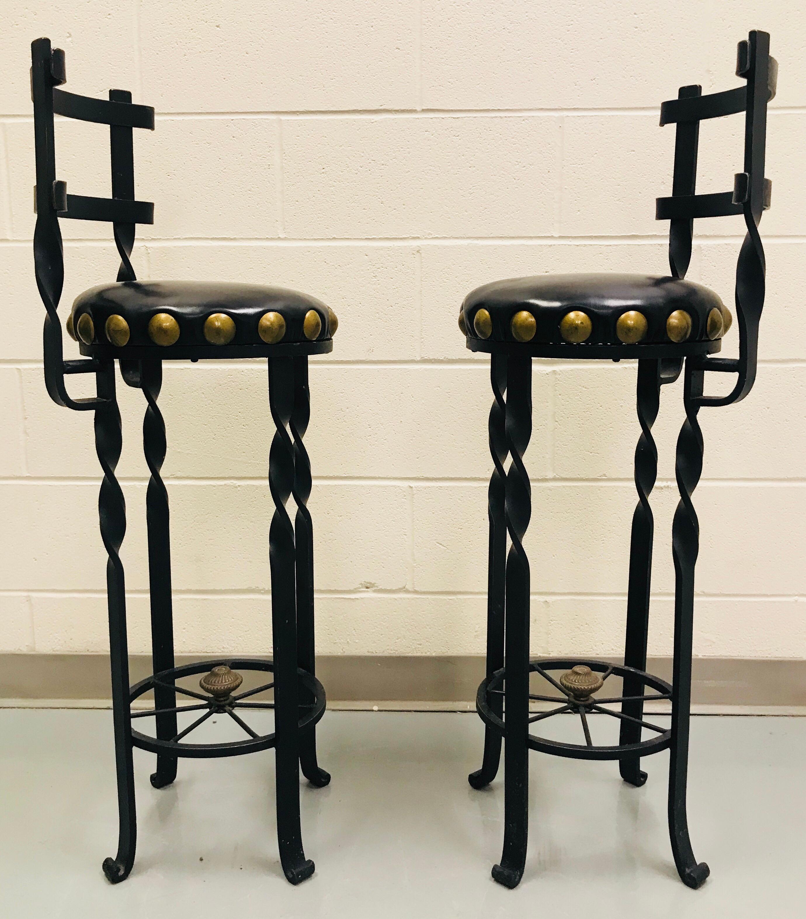 vintage wrought iron bar stools
