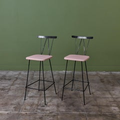 Pair of Wrought Iron Bar Stools by Maurizio Tempestini, USA, 1950s