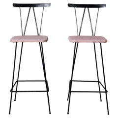 Pair of Wrought Iron Bar Stools by Maurizio Tempestini, USA, 1950s
