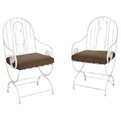 Pair of wrought iron birds armchairs, 1960s