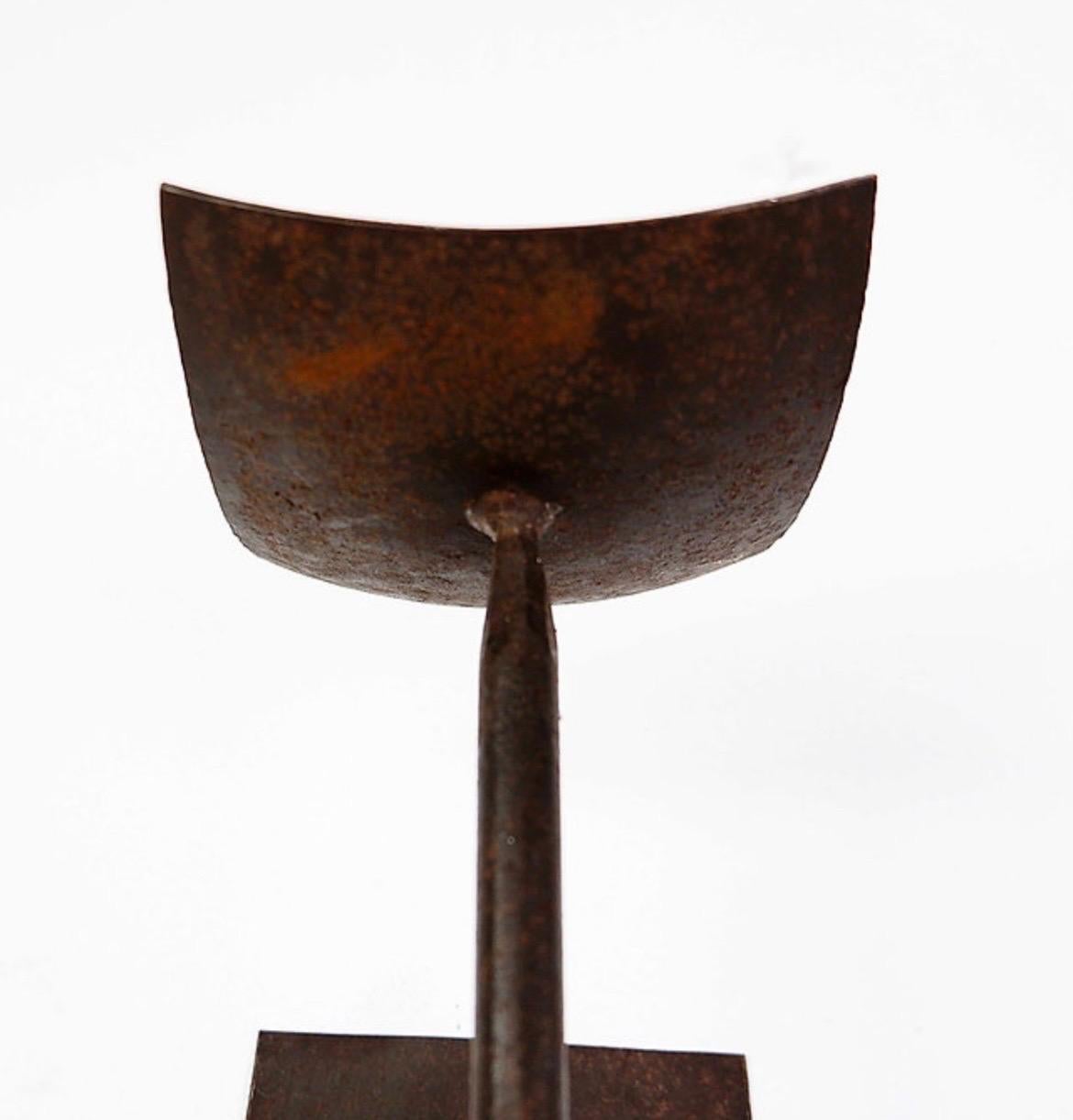 Pair of Wrought Iron Brutalist Candle Wall Sconces 1