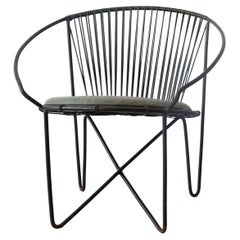 Retro Pair of Wrought Iron chairs by José Zanine Caldas, Brazil, 1950s