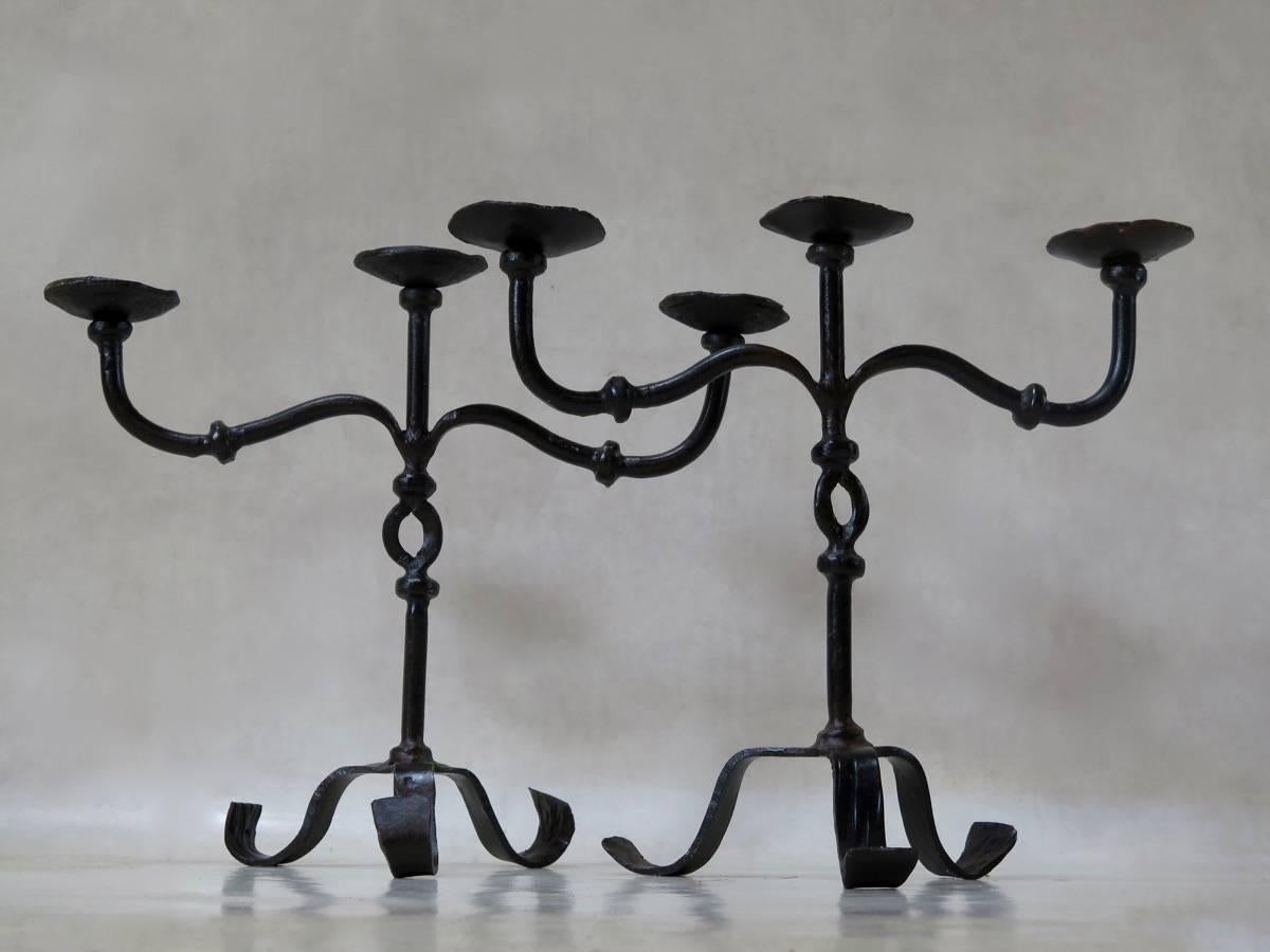 wrought iron candelabras