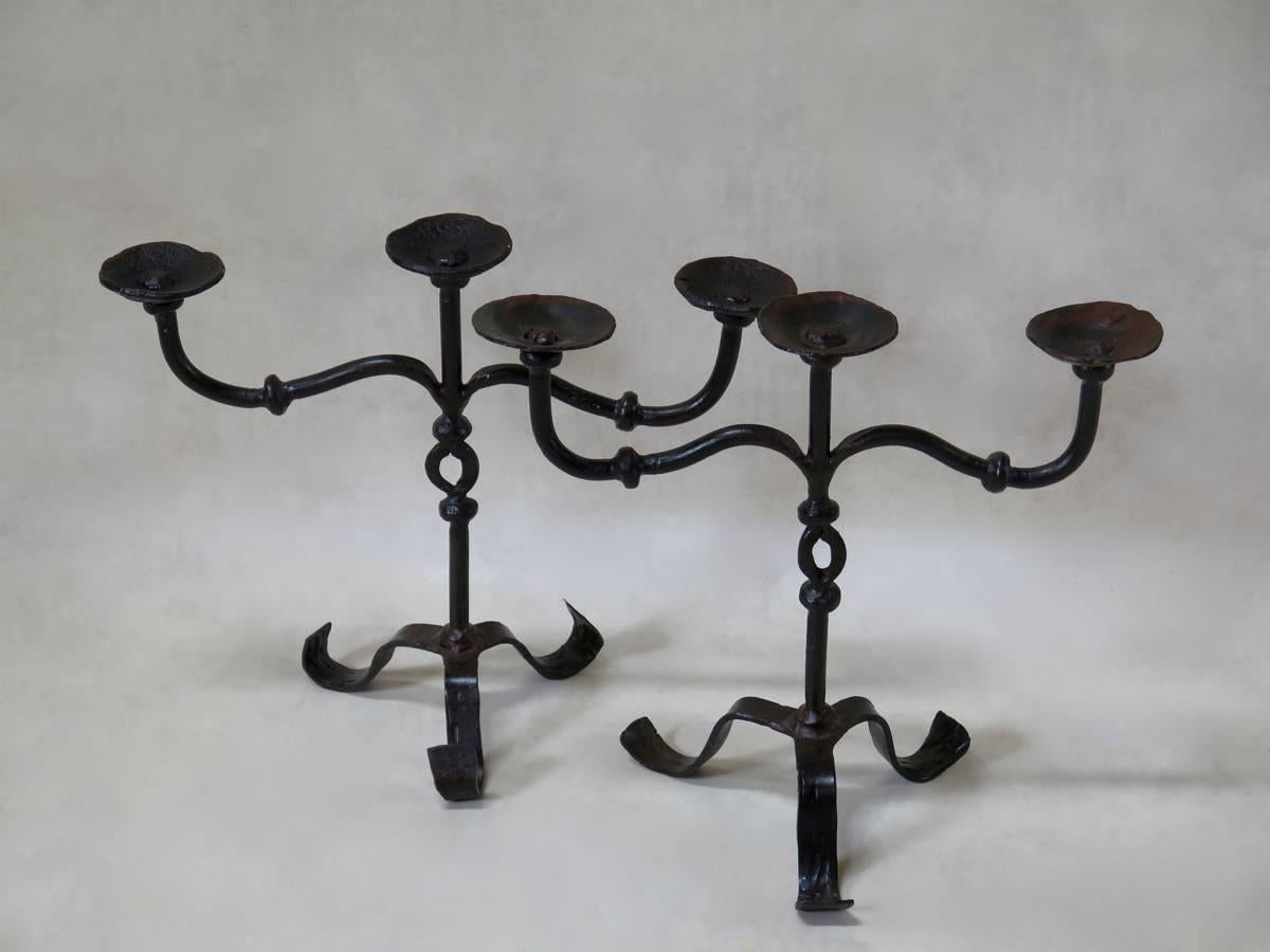 wrought iron candelabras