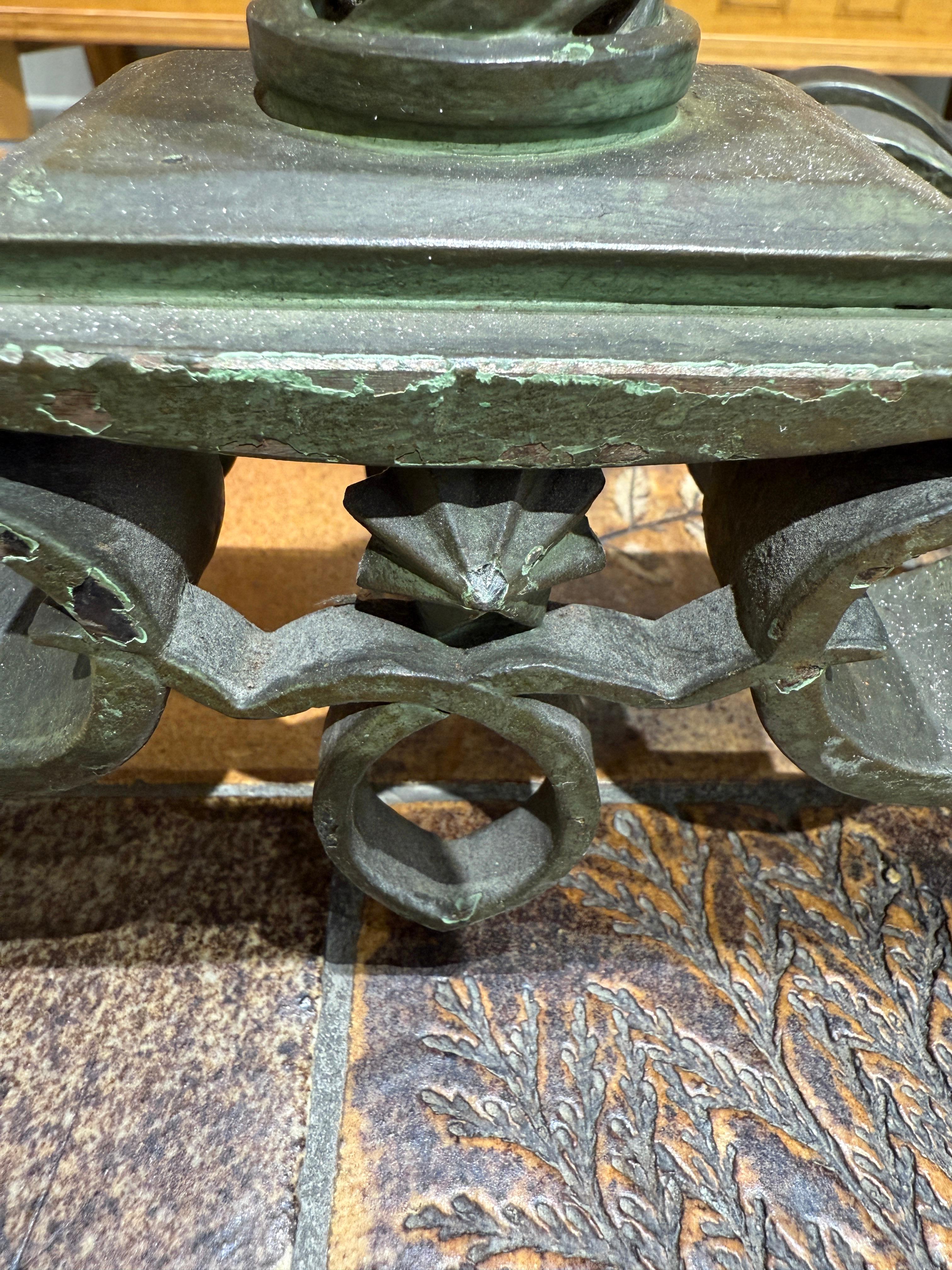 Mid-20th Century Pair of wrought iron candleholders stamped Bertinotti Italy 1940 For Sale