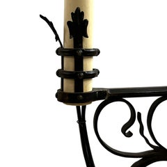 Pair of Wrought Iron Candlestick Lamps