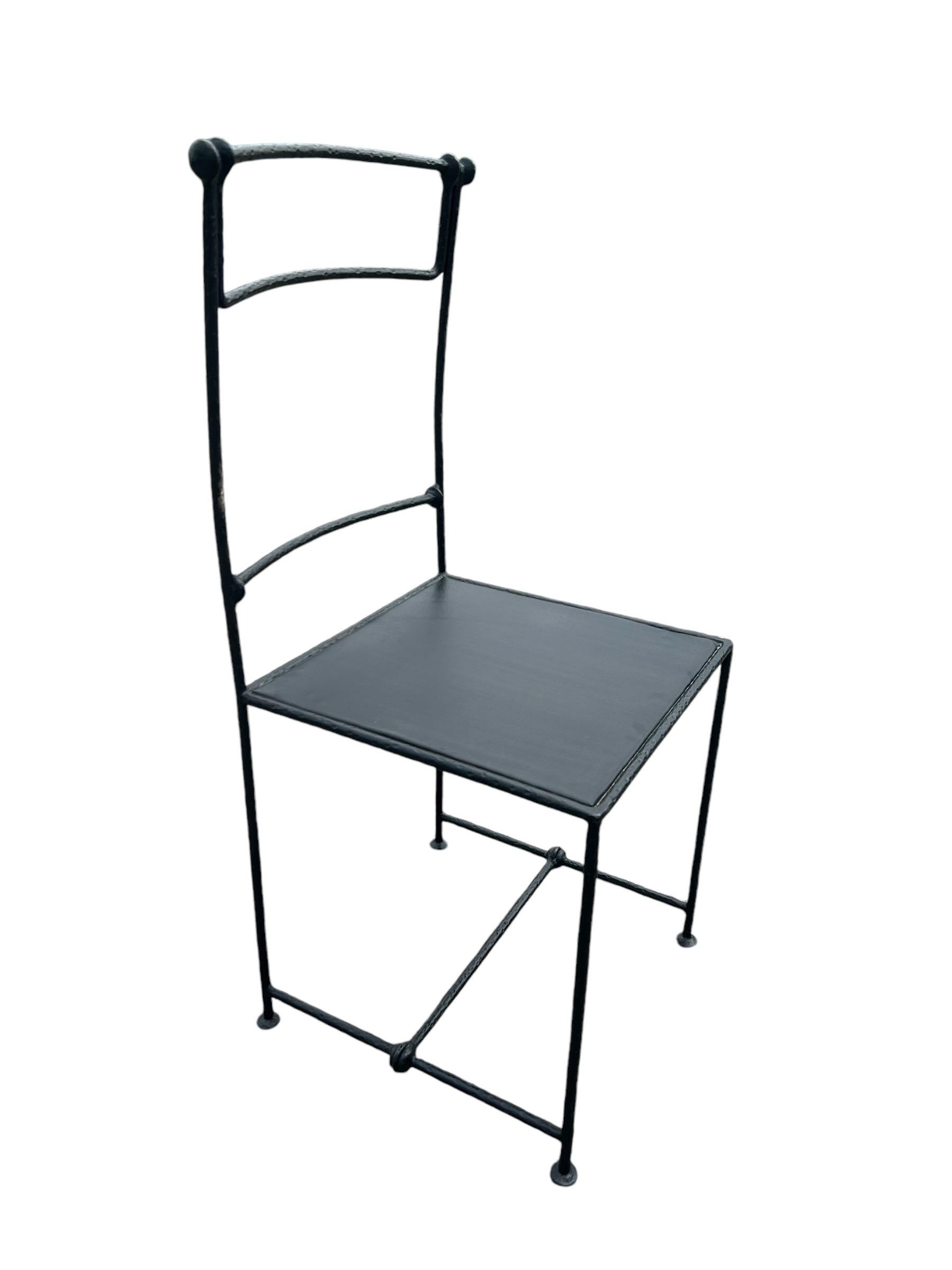 pair of wrought iron chairs by Pierre Basse ( Giacometti's blacksmith ) In Good Condition In Brooklyn, NY